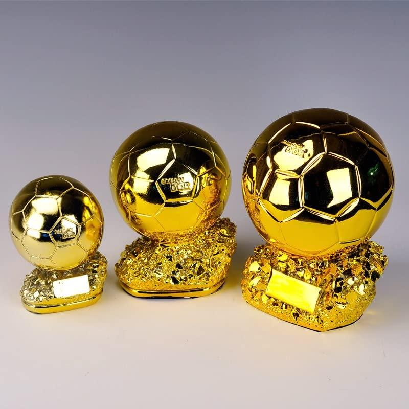 SUSANMAISON SUSANMAISON Golden Ballon Football Championship Prize Trophy Customizable Player Award Soccer Replica Fan Collectible Birthday Gift (15cm/5.9inch)