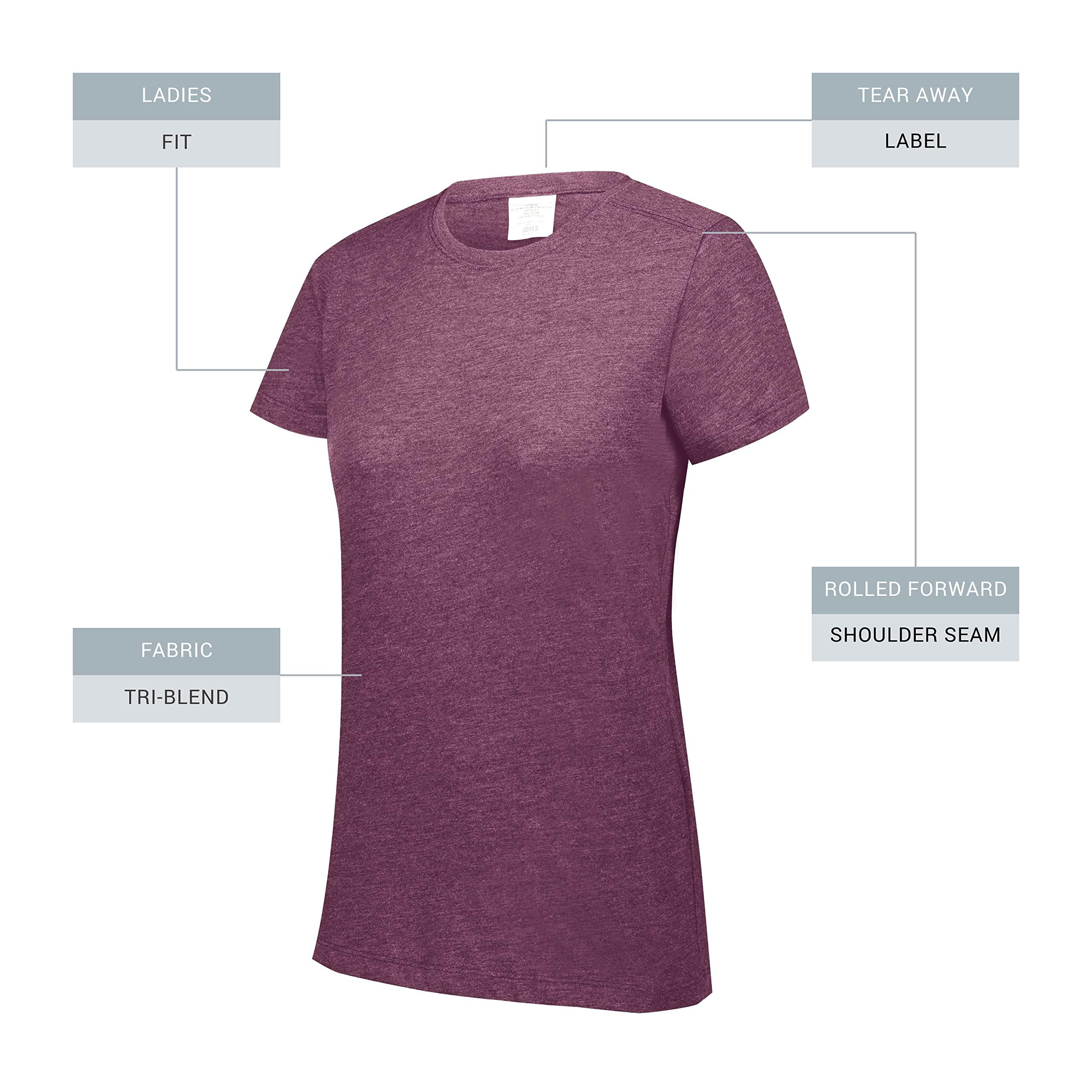 Augusta Sportswear Augusta Sportswear Womens Tri-Blend T-Shirt, Maroon Heather, XS