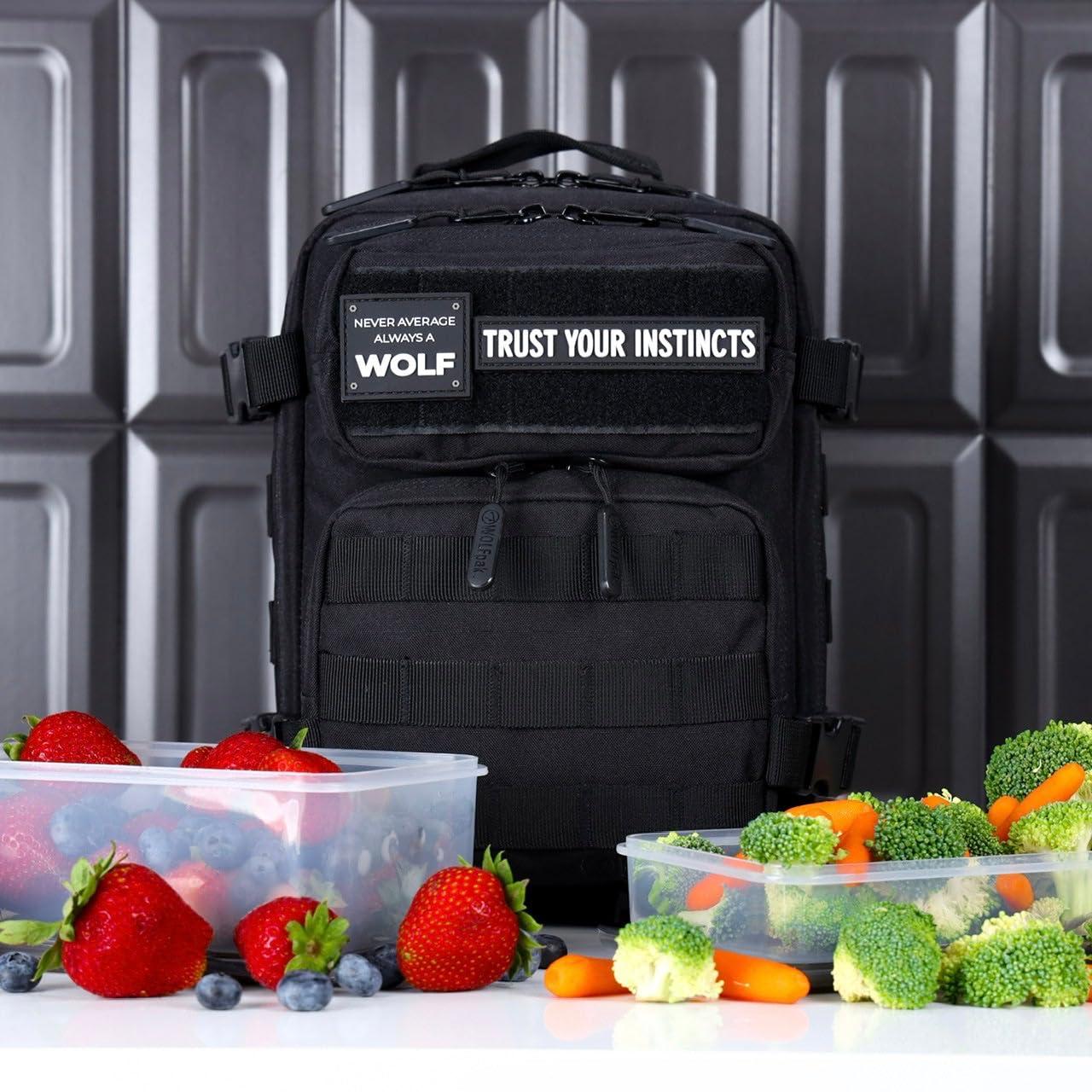 WOLFpak WOLFpak 9L Mini Meal Prep Management Backpack (Alpha Black) Lunch Box, Cooler, Travel, Insulated Bag, Daypack