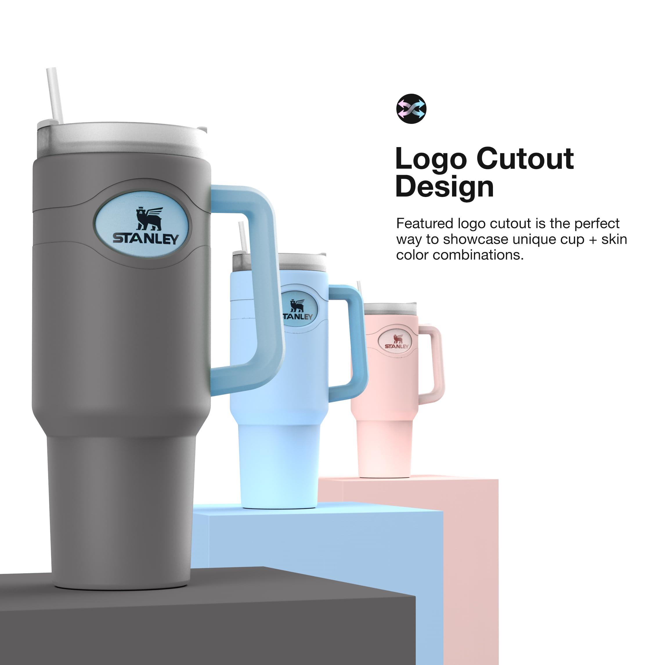 ENCASED ENCASED Silicone Protector Boot Compatible with Stanley 40oz Quencher Tumbler with Handle, Full Body Sleeve Case (Gray)