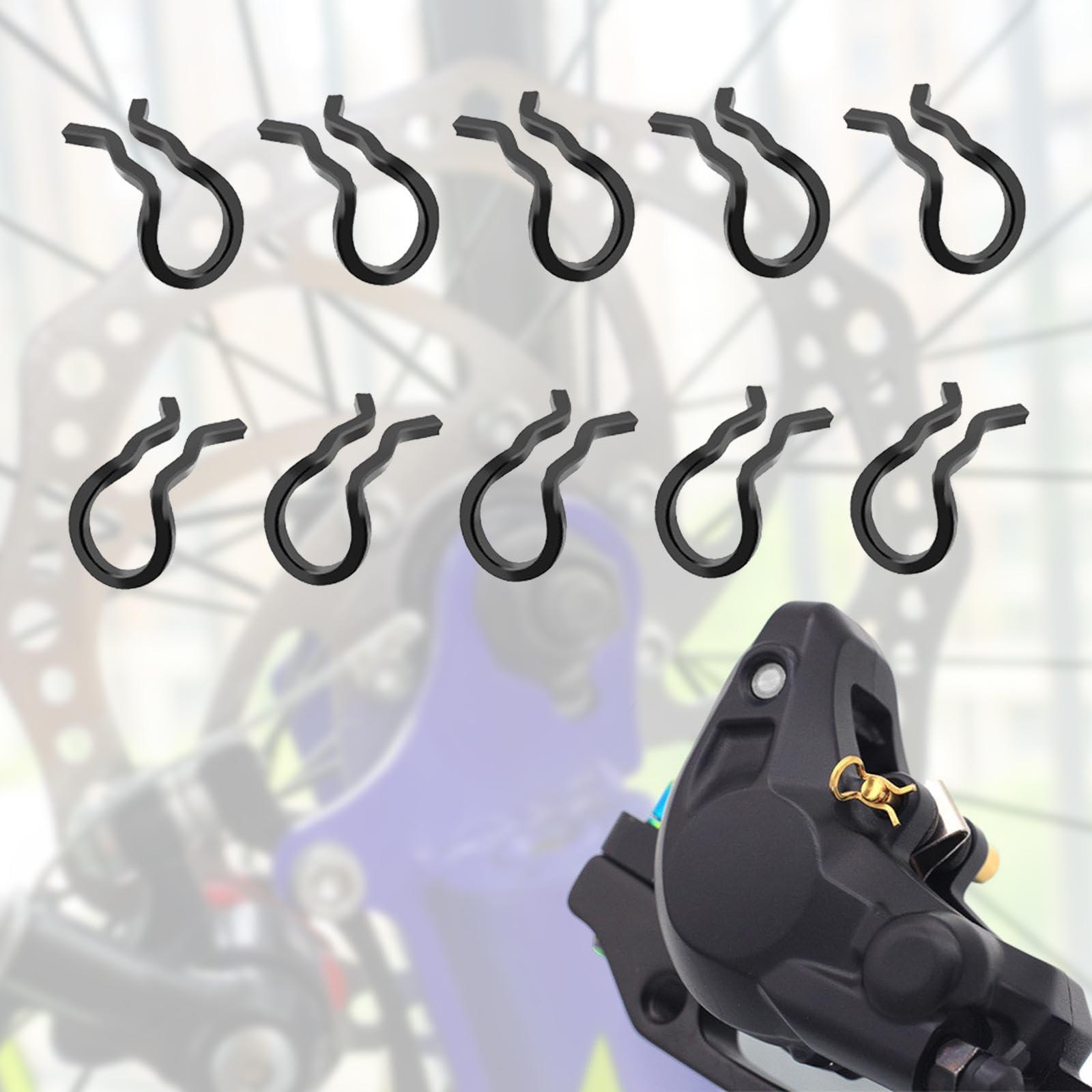 Aosekaa Aosekaa 10 Pieces Fixing Snap Spring Clips Brake Pad Cotter Pin Calipers, Bike Components Spare Parts Retaining Spring Clips, Black