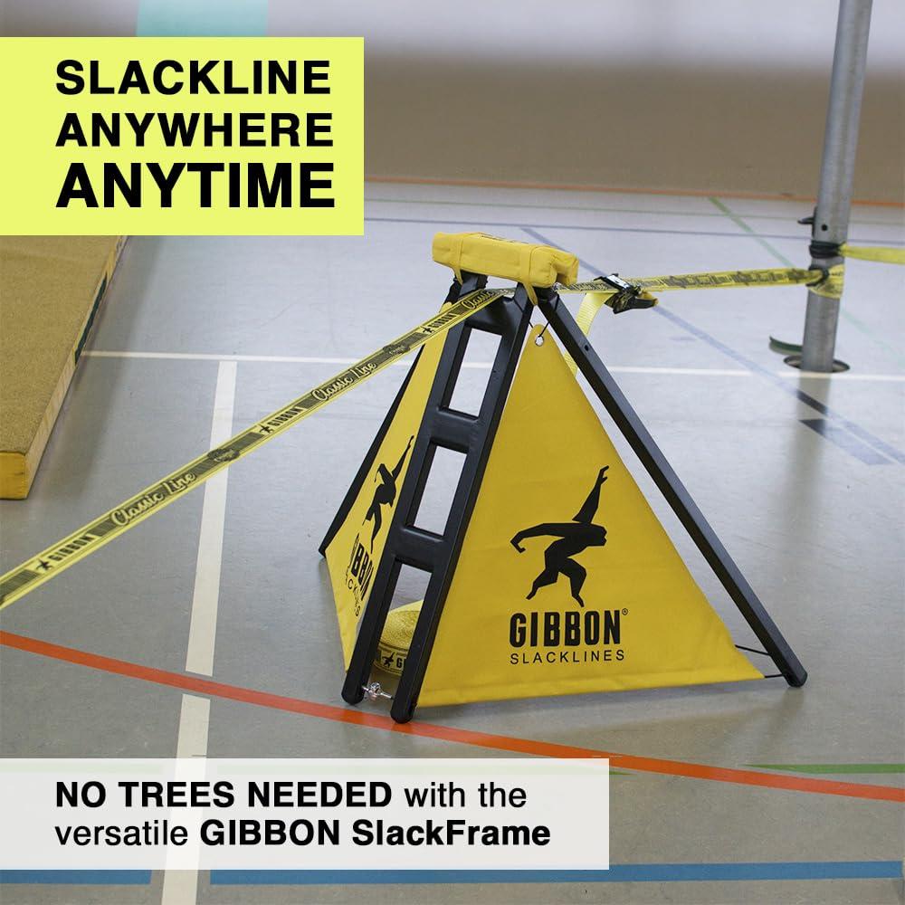 Gibbon Gibbon SlackFrame - Slackline A Frame to Slackline Without Trees - Slack Line Accessory Adjustable Frame (1, 1.6 and 2.3 Feet Height) - Weatherproof Slackline Attachments, A-Frame Accessories