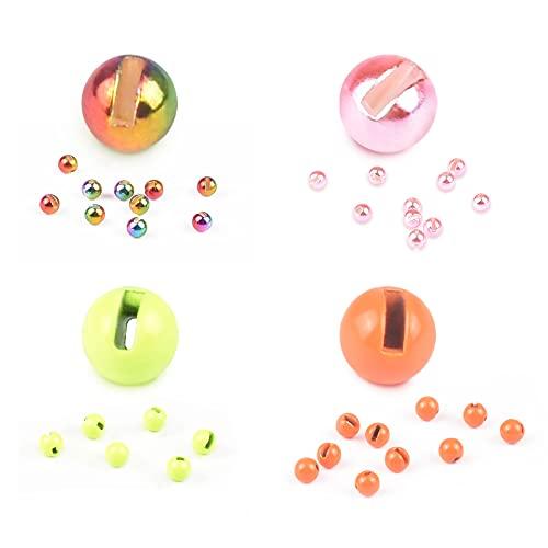 MUUNN MUUNN 200pcs Fly Tying Tungsten Beads Assortment, Slotted Tungsten Bead Head for Fly Tying Materials, Combination C 3.3mm