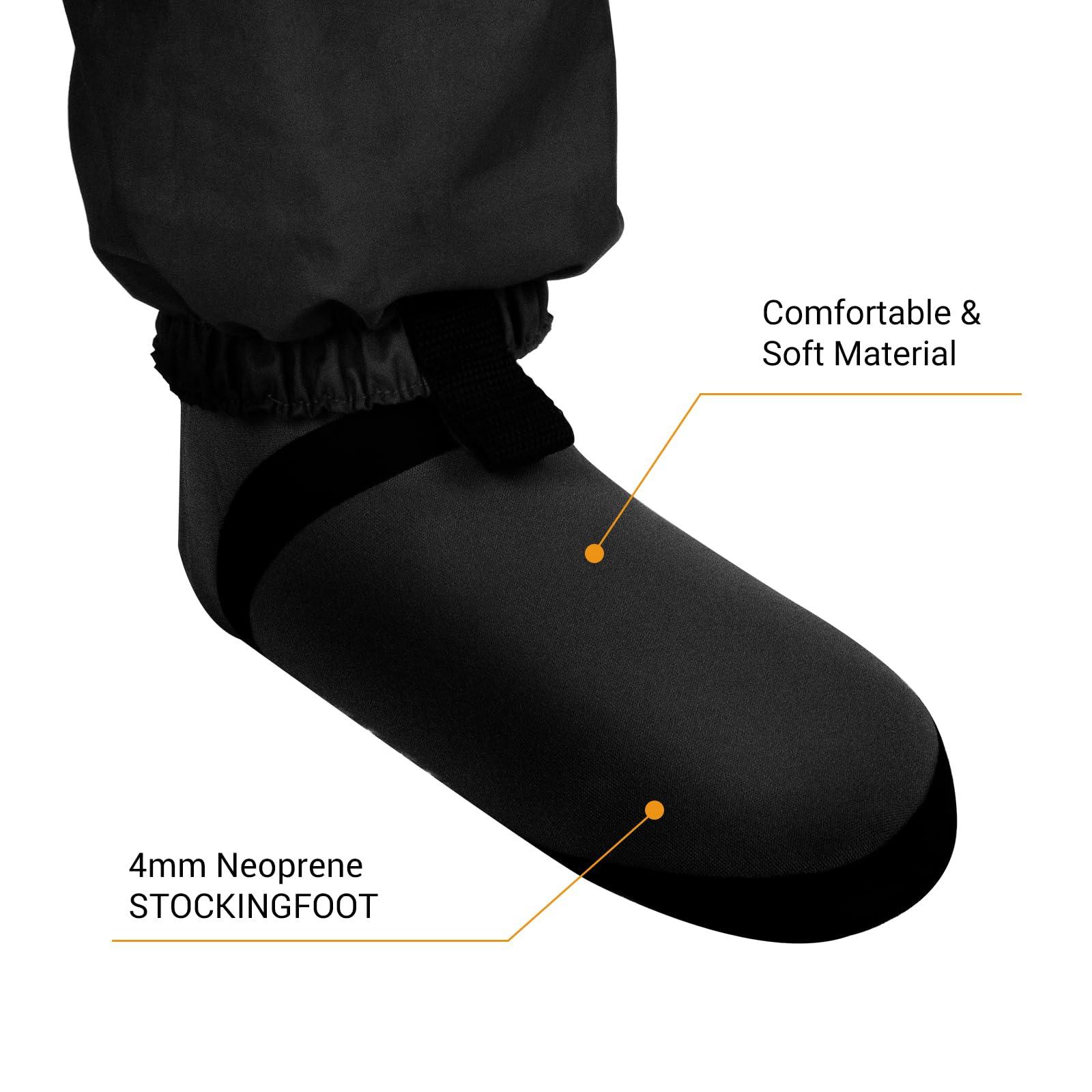 HotSrace HotSrace Chest Fishing Waders for Men and Women, 3-plyer Nylon Waterproof Lightweight Waders with 4mm Neoprene Stockingfoot