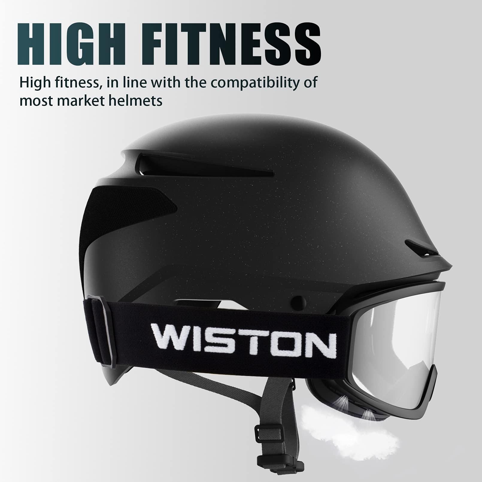 WISTON WISTON Ski Goggles - OTG Snow/Snowboard Goggles for Men, Women & Youth - 100% UV Protection (Black Frame/Clear Lens)