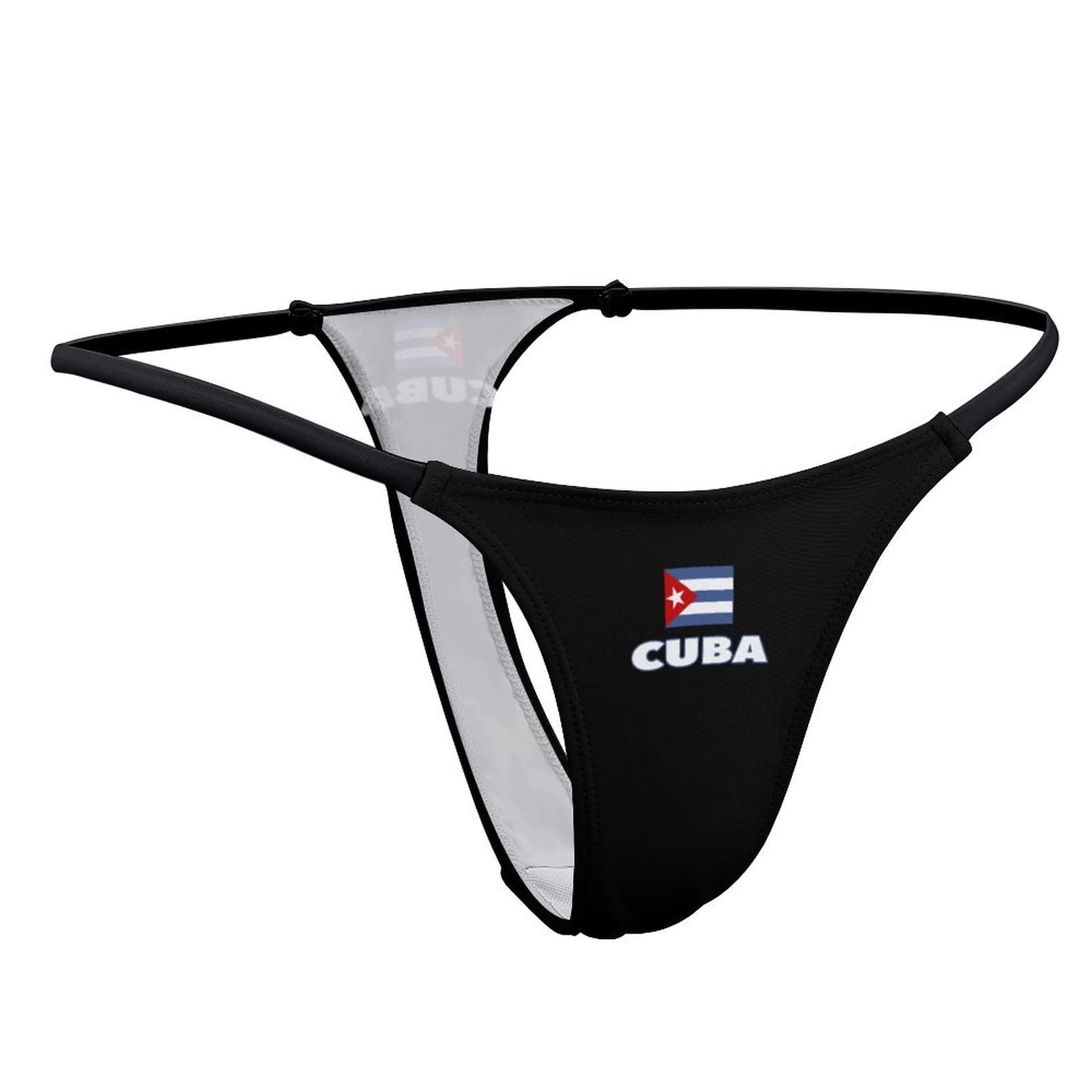 BAIKUTOUAN BAIKUTOUAN Cuban Flag Women\'s G-String Thongs Sexy Sleek T-Back Panties Panty L