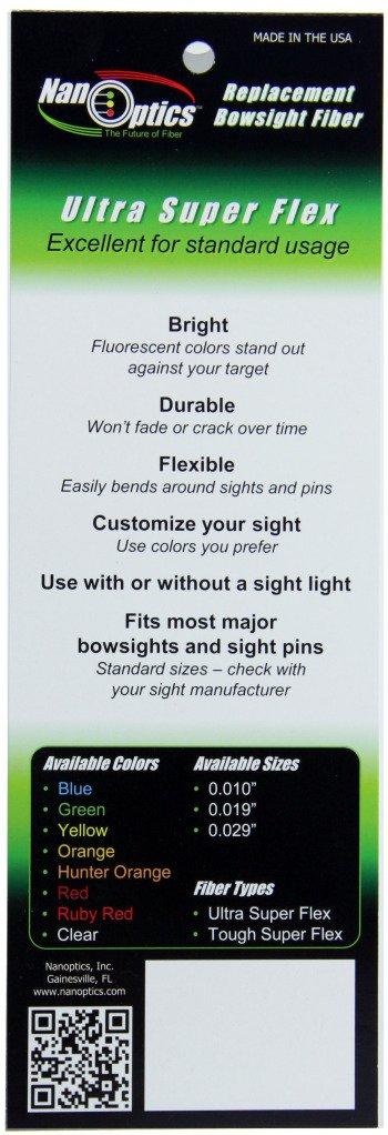 Nanoptics Nanoptics Ultra Super Flex Replacement Bowsight Fiber 12" (Pack of 5) - 0.010" Yellow