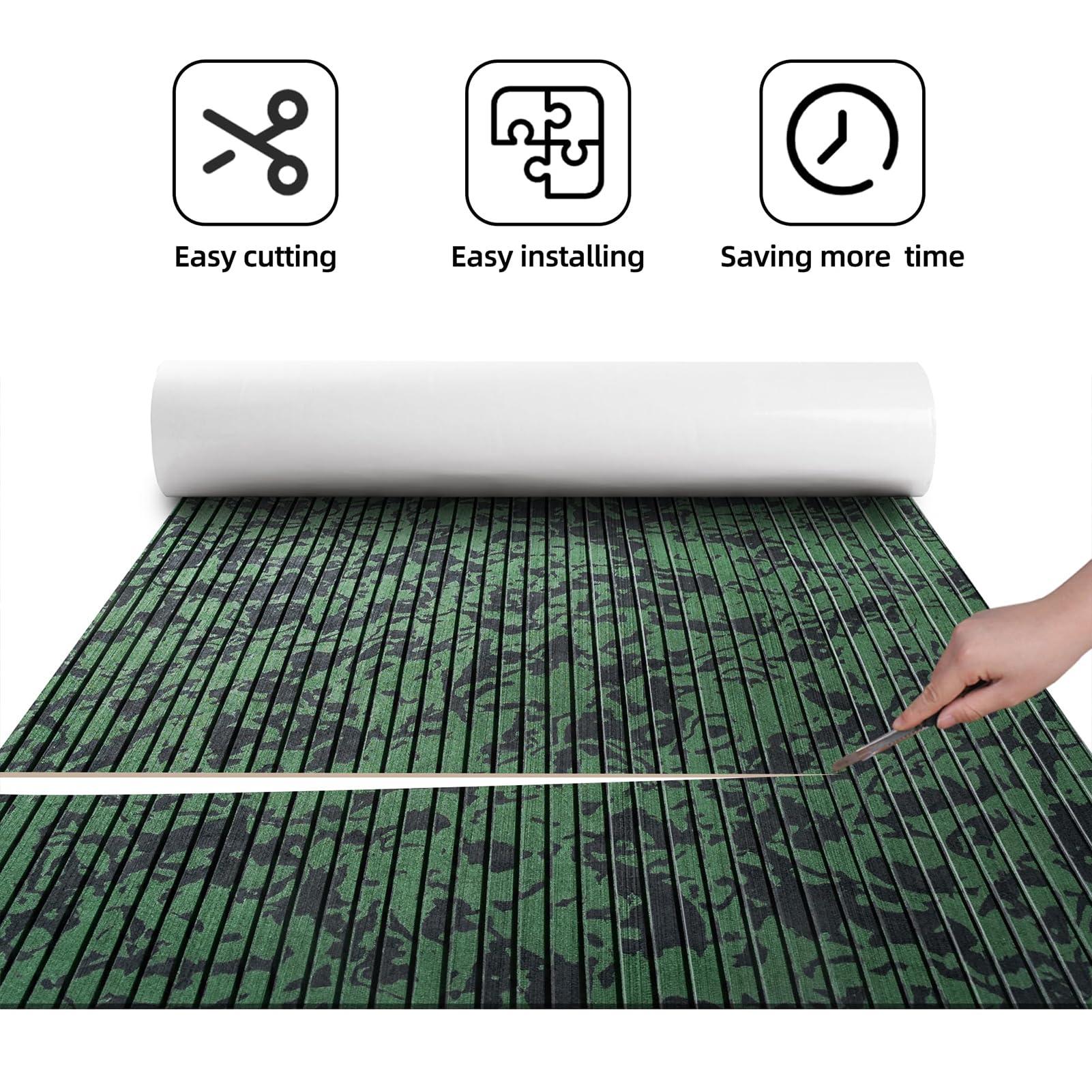 WKXTECZT WKXTECZT Boat Flooring EVA Foam Boat Decking Marine Flooring Camo Brushed Non-Slip Self-Adhesive Boat Carpet for Motorboat Yacht Kayak RV Swimming Pool,C,240X60CM