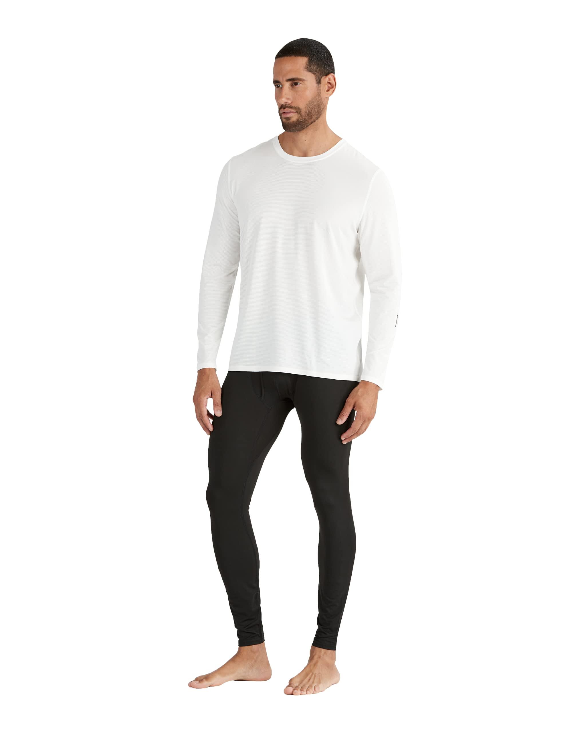 Terramar Terramar Men's Standard Ventilator Performance Series Light Weight Long Sleeve Shirt with 4-Way Stretch, White, Small
