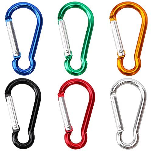 SAMLOO SAMLOO 30pcs Mini Aluminum Carabiner Spring Clip 2" Snap Hook Keychain for Outdoor Camping Hiking Fishing Traveling Backpack Bottle