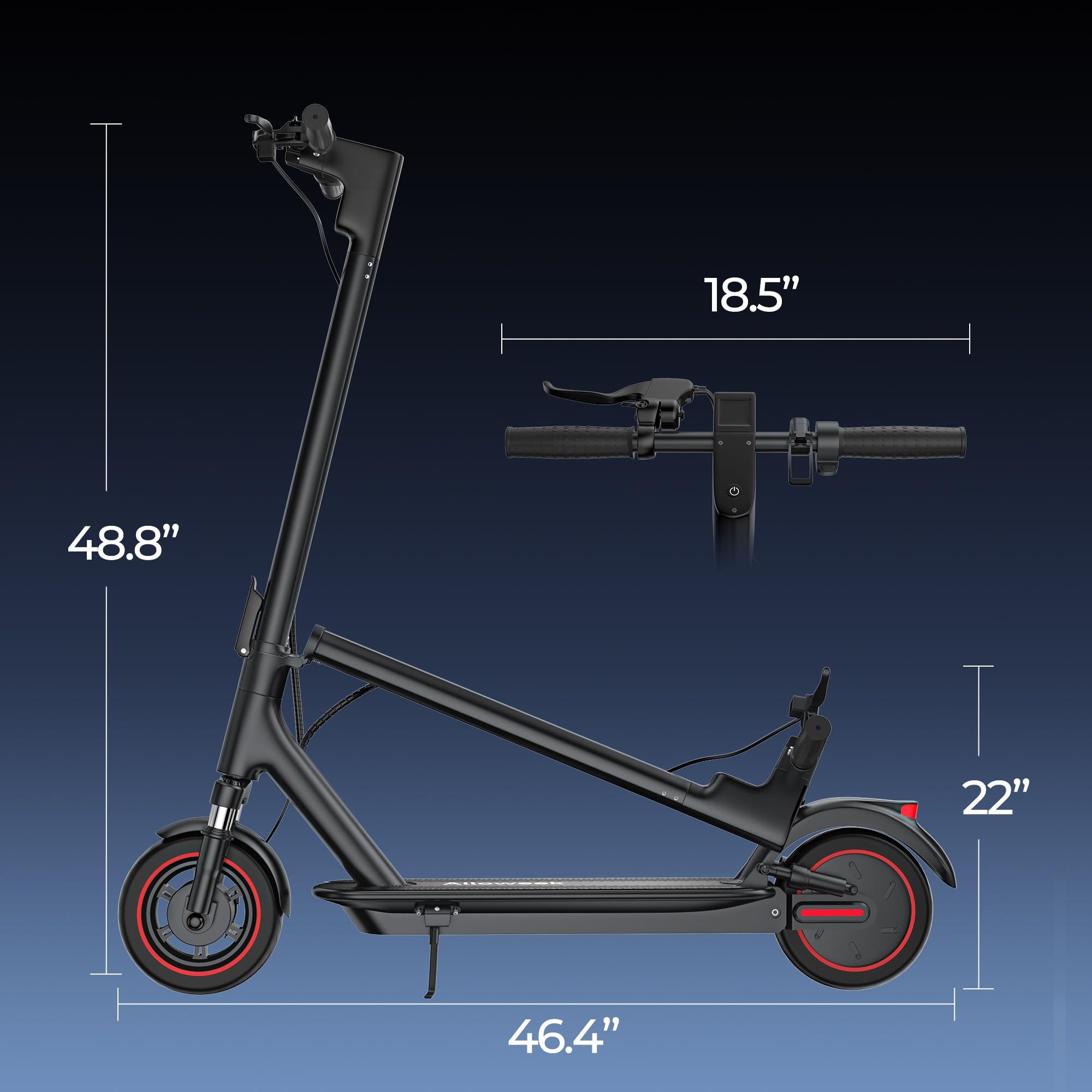 Alloweek Alloweek Electric Scooter, 10" Solid Tires, 500W Motor, 22Mph, 22/28/52 Miles Long Range, Folding E-Scooter with Dual Suspension and Braking System (A1MAX)