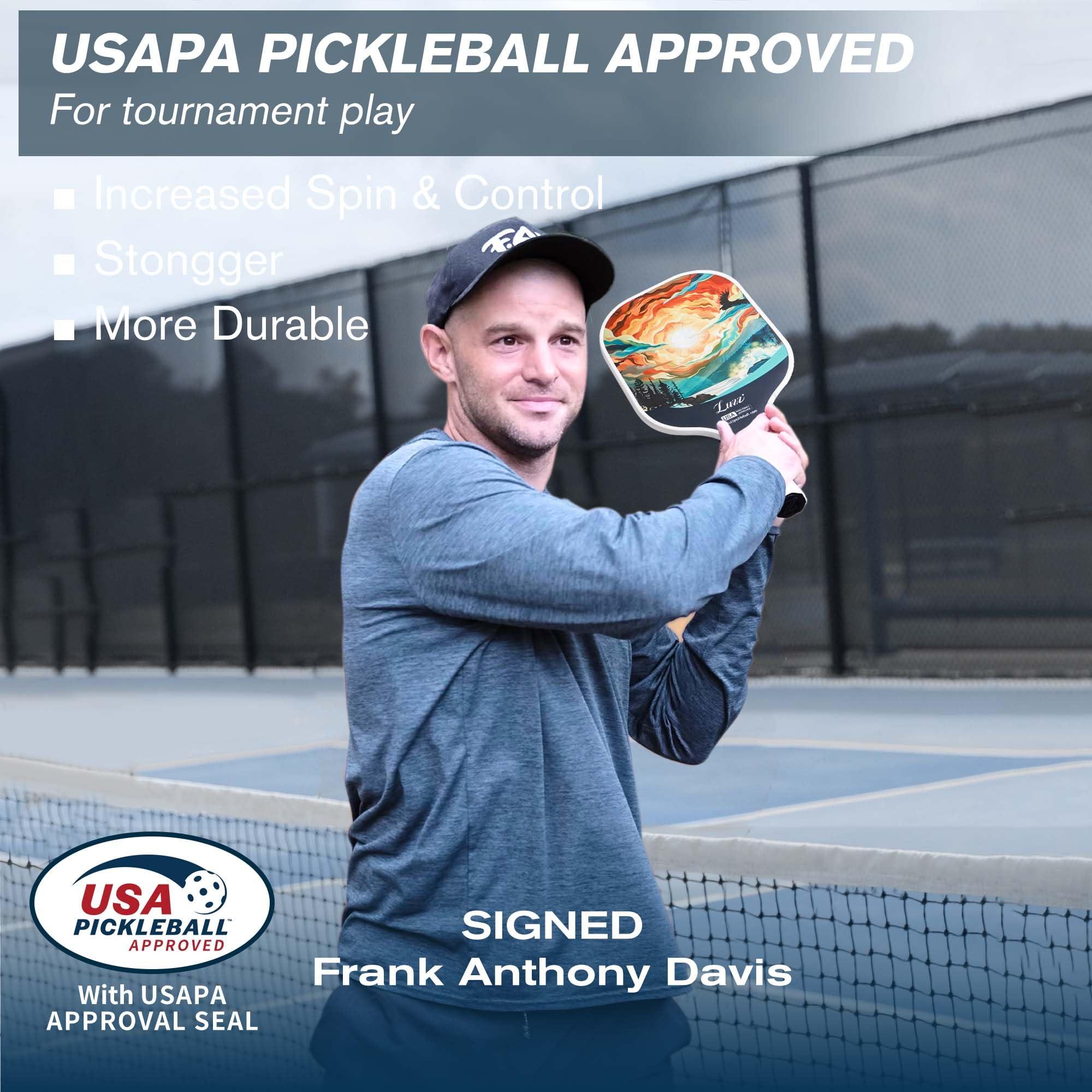 LUZZ PICKLE Luzz Carbon Fiber Pickleball Paddles, Sandblasted Surface USAPA Approved Pickleball Rackets for Beginners Increased Spin Control Pickle Ball Paddle Set for Men,Women,Pros,Adults,Sunset