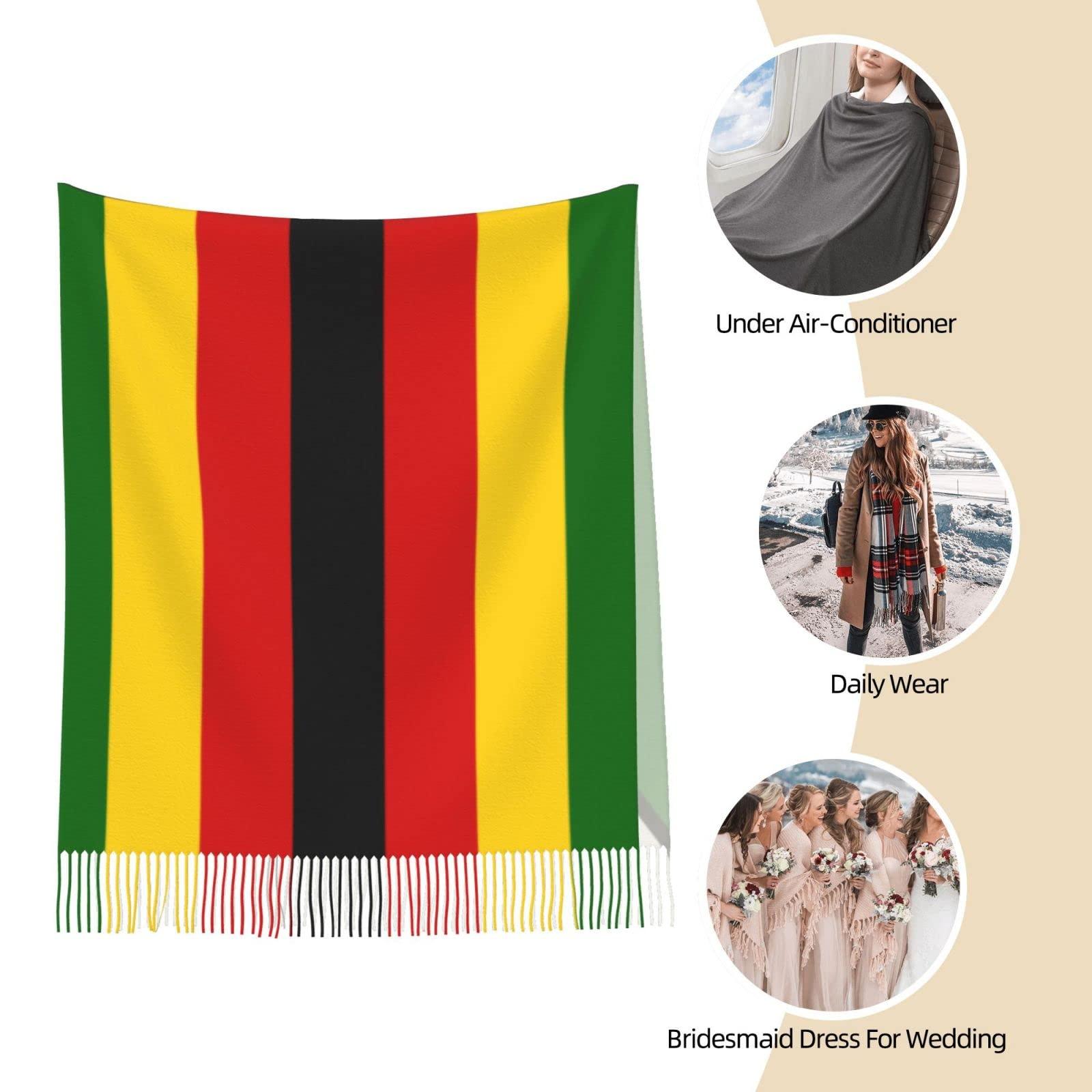 NineFit Basics Flag Of Zimbabwe Scarf For Women And Men Winter Warm Scarves Fashion Large Wraps, And Shawls