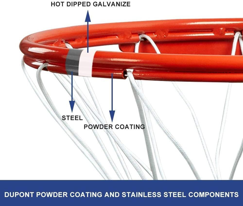 Katop Katop Breakaway Basketball Rim, Heavy Duty Triple Springs Basketball Rim Replacement with Nylon Net Indoor and Outdoor, Standard Goal Reinforced Mounting Bracket Fit Most Size Backboards