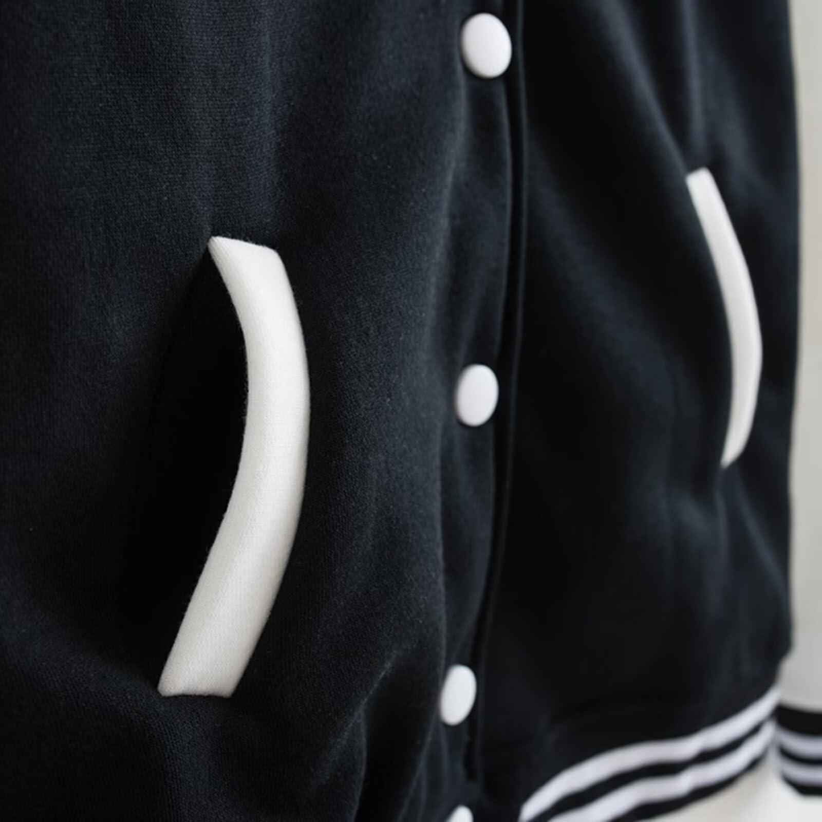 DHSPKN DHSPKN Men's Varsity Baseball Jacket Causal Slim Fit Varsity Letterman Jacket Boys Bomber Jackets Pink XXS