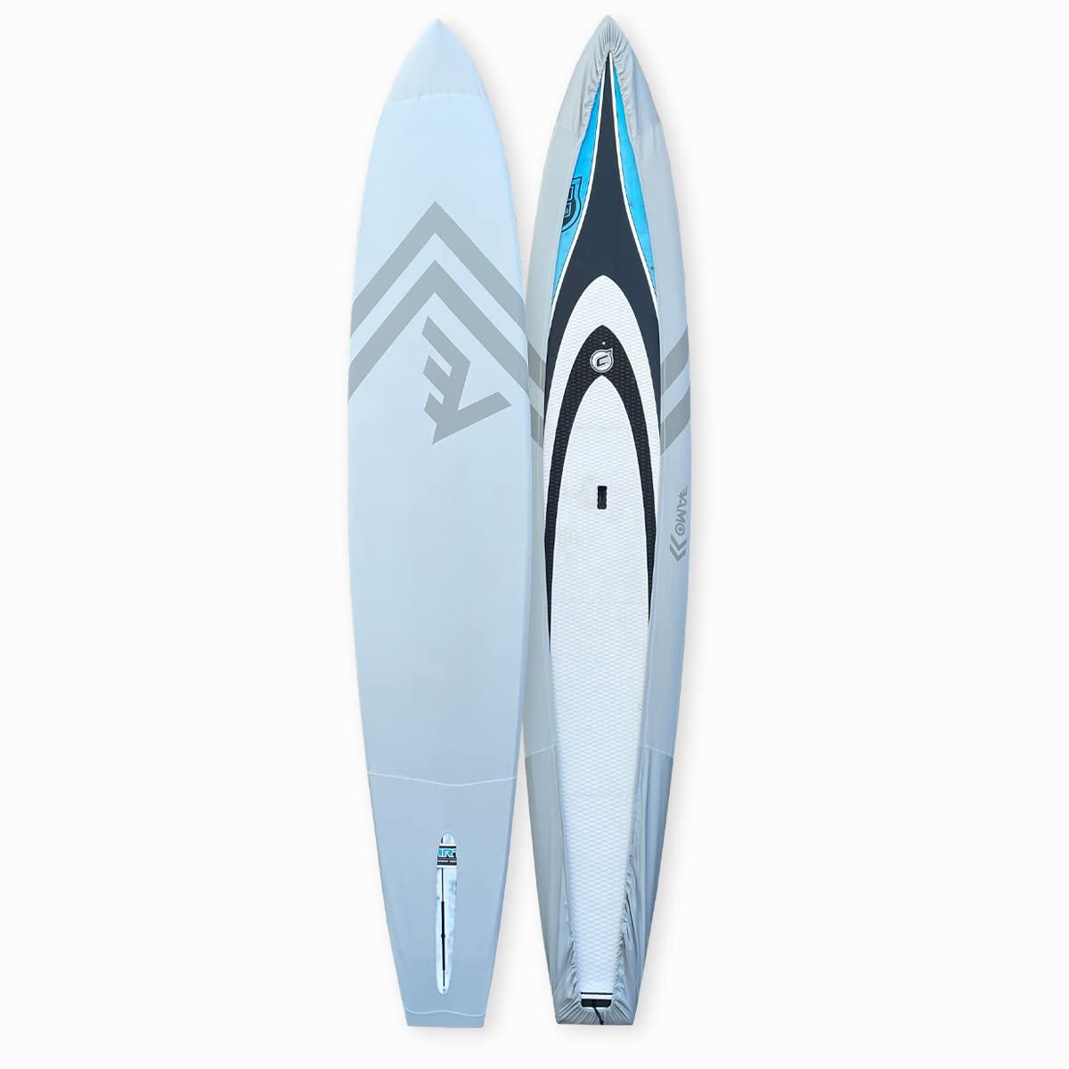 VAMO LET\'S GO... VAMO SUP Stand Up paddleboard 4-way stretch UV board cover for paddleboards, kayaks, and surfboards (Paddleboard not included) (Grey, 9\'-10\'6)