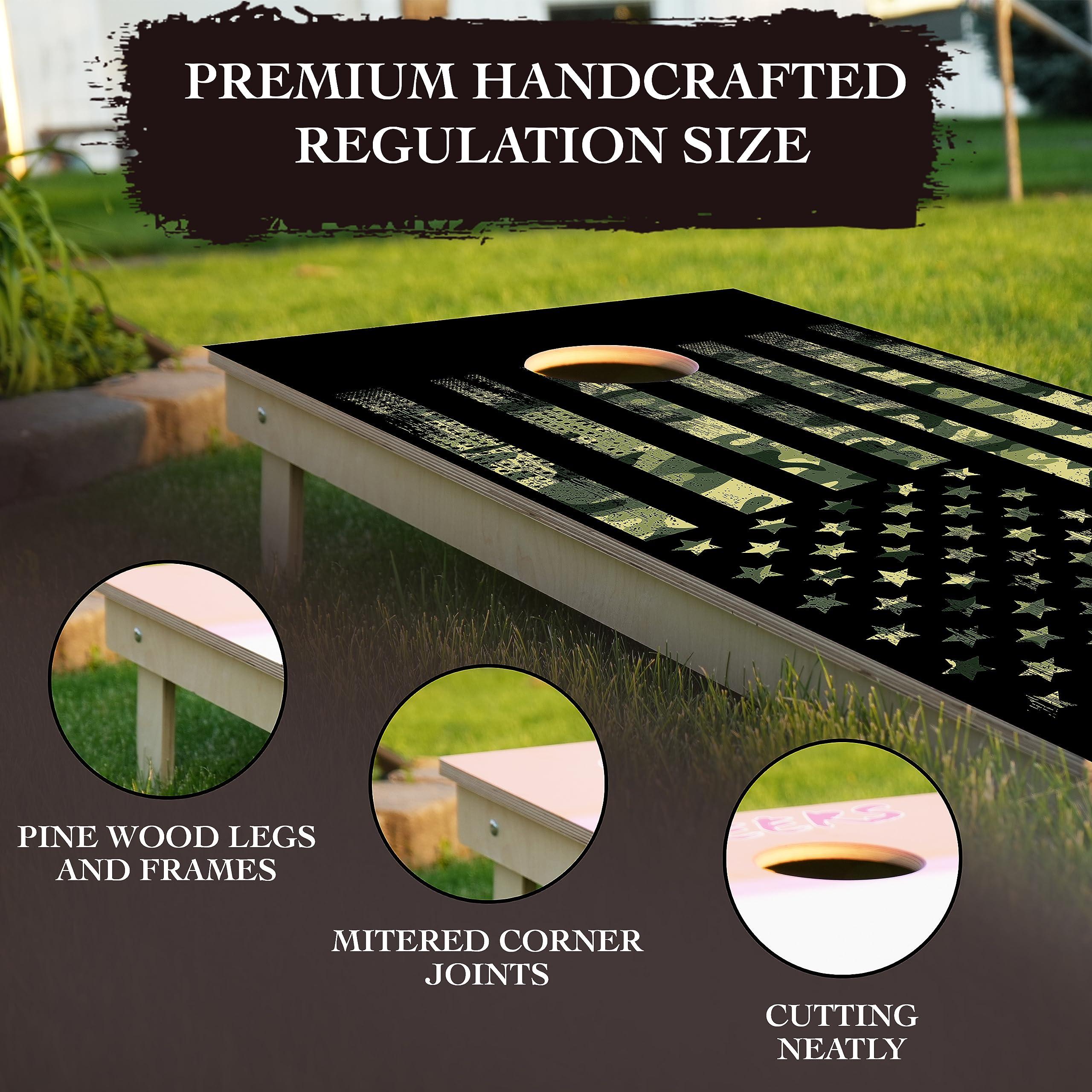 BackYardGamesUSA BackYardGamesUSA Professional Cornhole Set with Bags - Regulation Size Corn Hole Boards Game for Adults - Includes Score Tower and Carry Bag