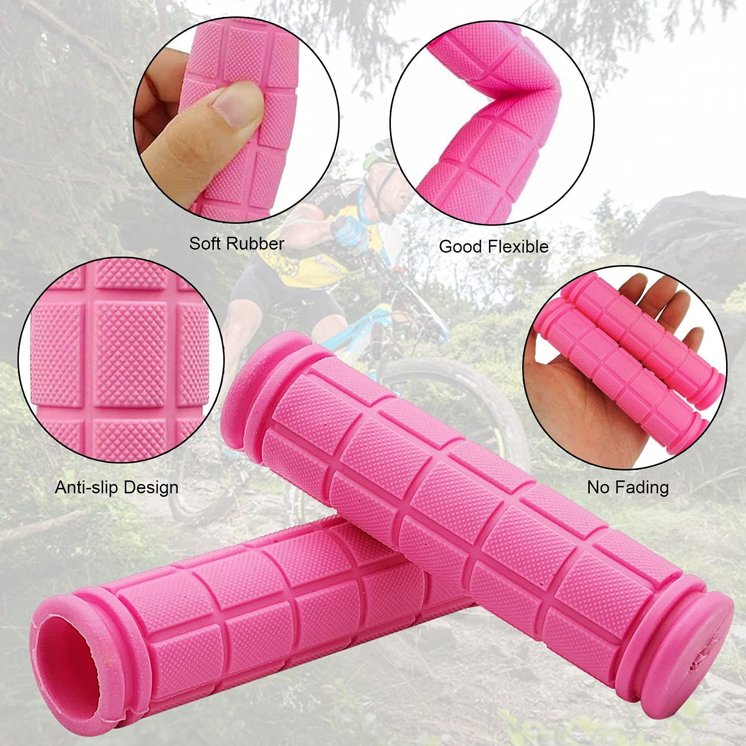 YOROZUCERY Bike Handlebar Grips with Tassel Streamers, Non-Slip Soft Rubber Bike Handle Grips for Kids and Girls Boys, Mountain Bike MTB BMX Scooter Cruiser Bicycle Repair Replacement Parts