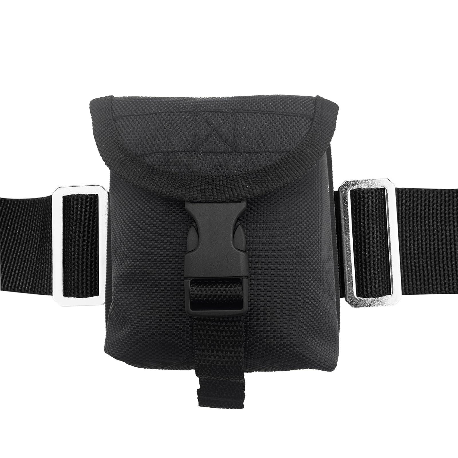 MOPHOEXII Scuba weight belt with 4 pockets, quick release buckle diving pocket weight belt with 5pcs weight keepers,weight pouch belt fit for waist 32\" to 52\"