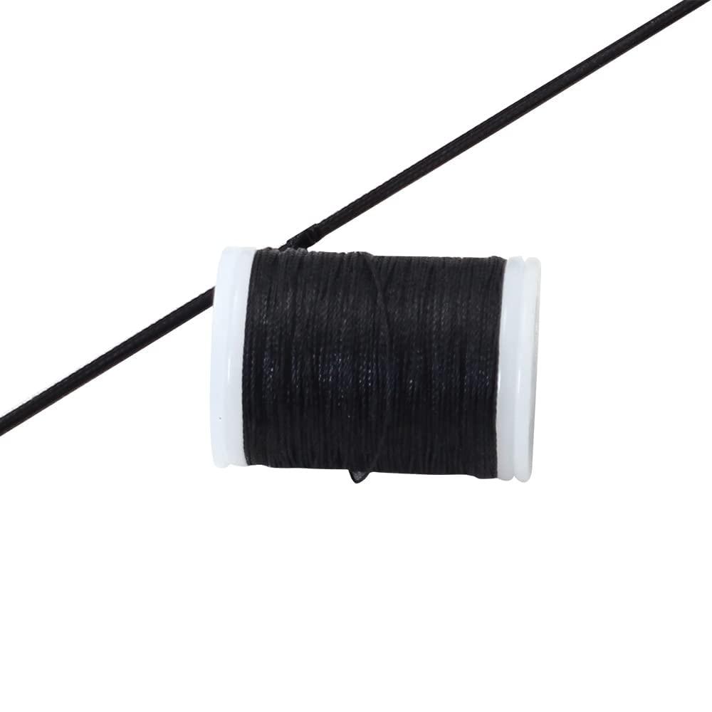 SOPOGER SOPOGER Archery Bowstring Serving Thread Jig 131 yard/120m Durable Nylon Bow Serving String Thread for Compound/Recurve Bow Tying Peep Sight Nock (Black)