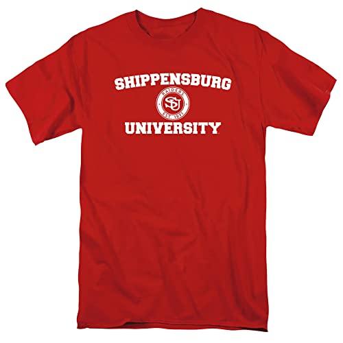 LOGOVISION Shippensburg University Official Circle Logo Short Sleeve Mens Cotton T-Shirt,Red, Small