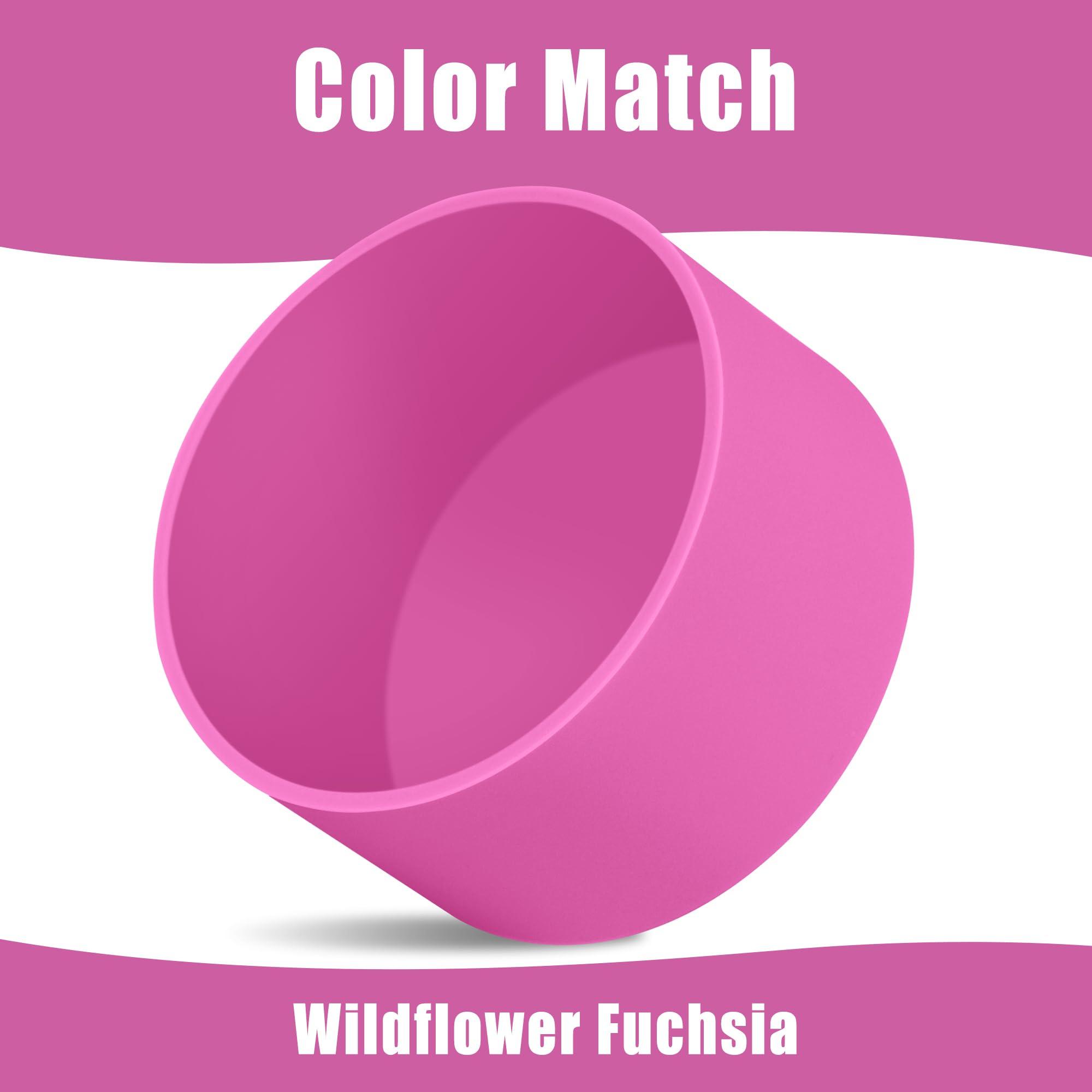 Mokoart Mokoart Silicone Boot Compatible with YETI Kids Water Bottle 12 oz and Rambler 18 oz Bottle, Anti-Slip Sleeve Bottom Protector Accessories for YETI Rambler 12/18oz (Wildflower Fuchsia)