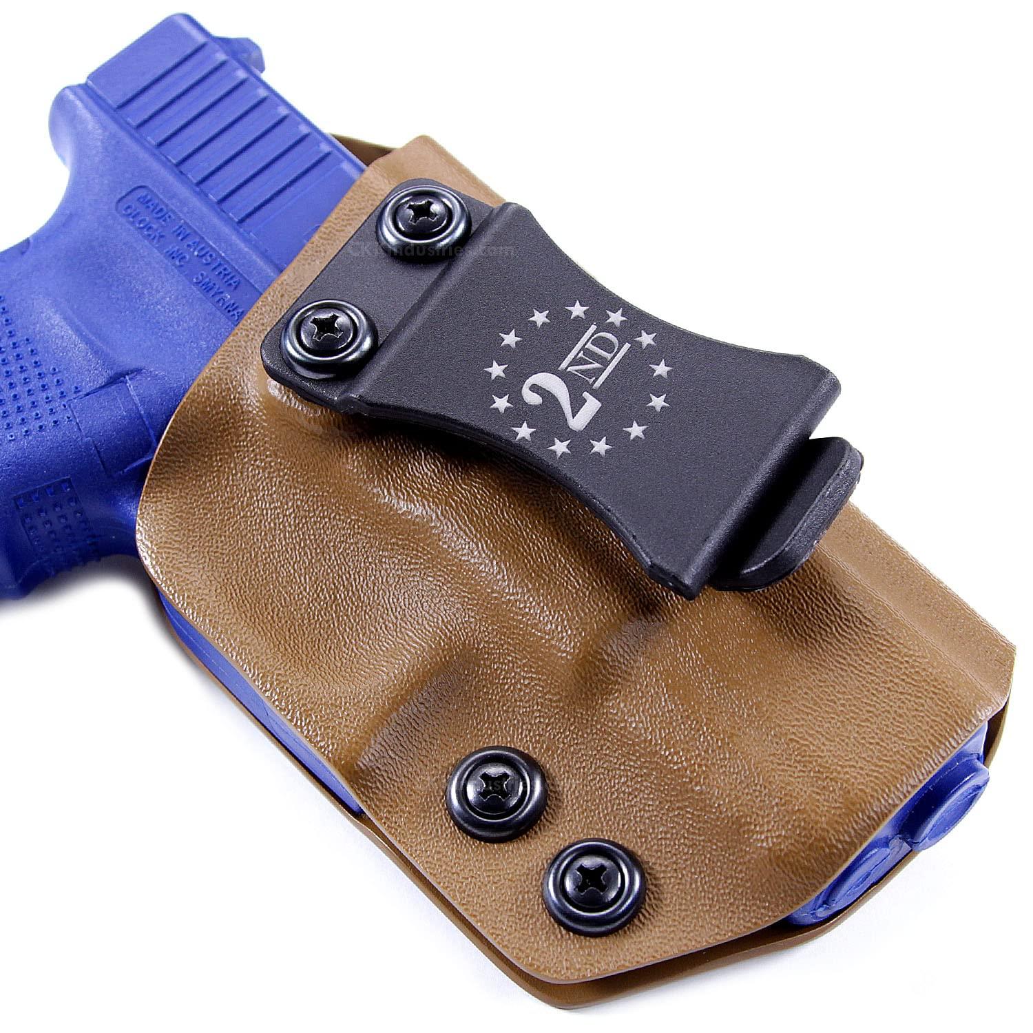 Holstex KYDEX Belt Clip for Holsters & Sheaths (w/2nd Amendment - Stars Engraving) - (Fits 1.75in Belts) - (Inside-The-Waistband/IWB) - (USA Made) - (1 Pack)