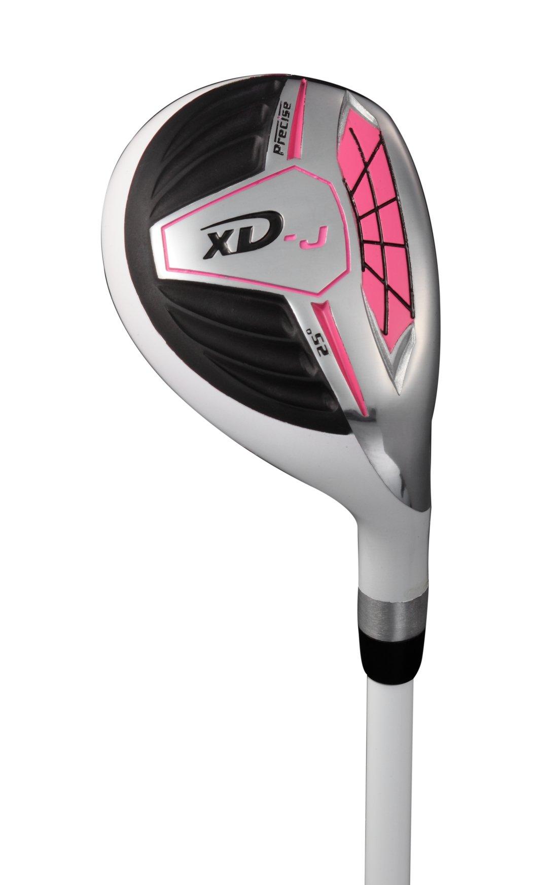 Precise Precise XD-J Junior Complete Golf Club Set for Children Kids - 3 Age Groups Boys & Girls - Right Hand & Left Hand! (Pink Ages 9-12, Left Hand)