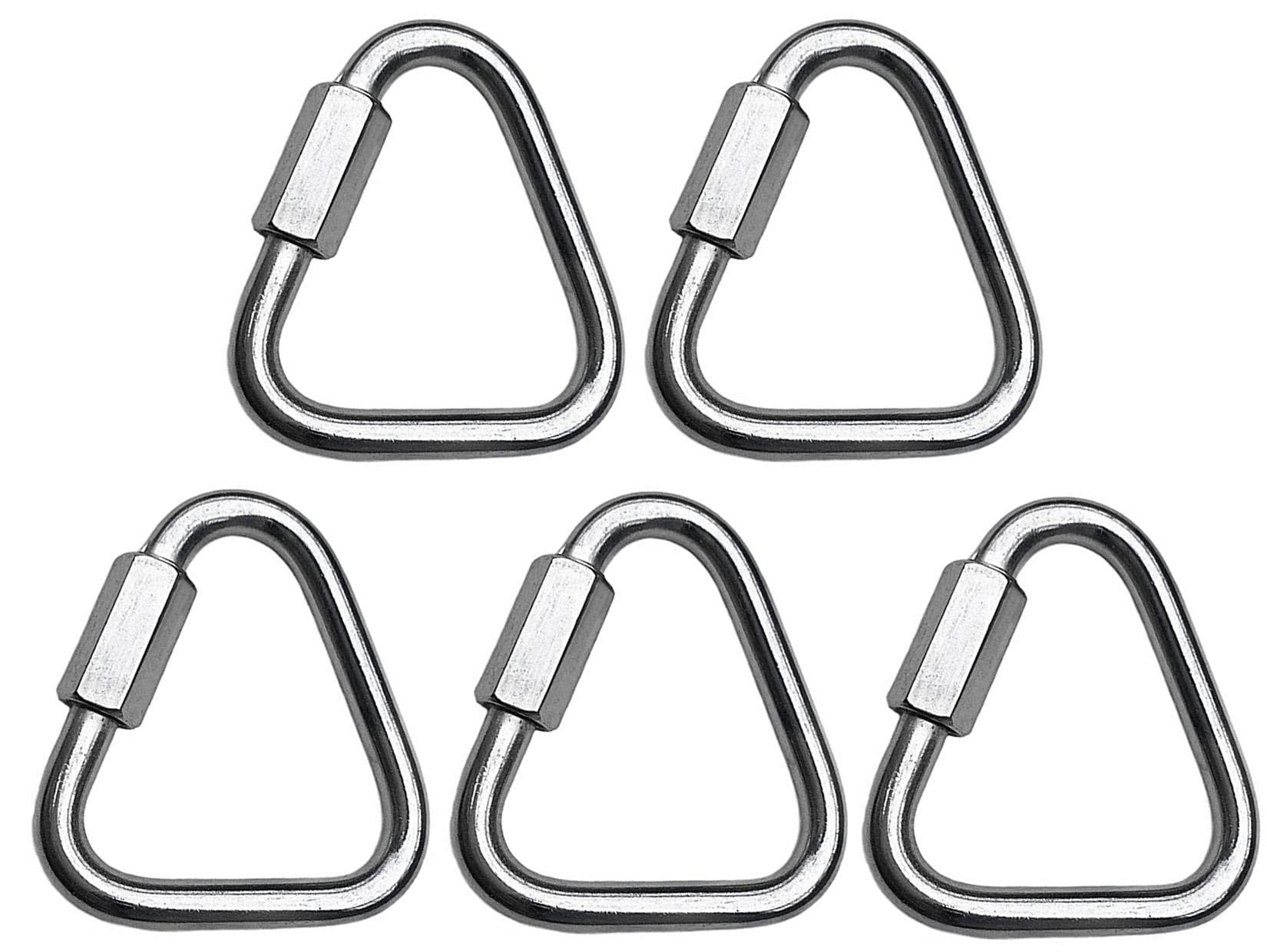 MarineNow MarineNow 316 Stainless Steel Delta Quick Link Marine Grade Triangle Choose Size and Quantity (05-Pack, 06 mm (1/4\"))