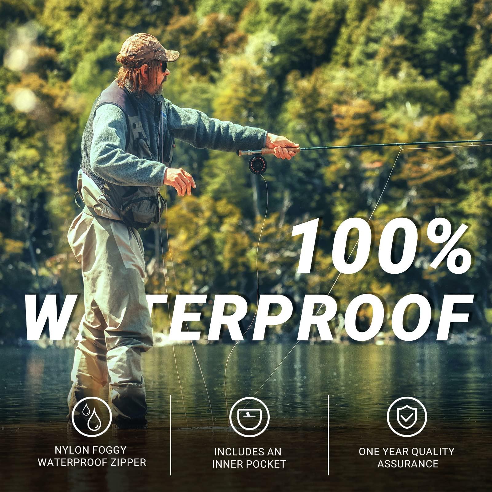 HotSrace HotSrace Chest Fishing Waders for Men and Women, 3-plyer Nylon Waterproof Lightweight Waders with 4mm Neoprene Stockingfoot