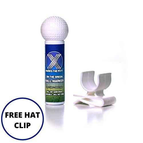 X Marks the Putt X Marks the Putt- Innovative Golfing Ball Marker for Putting Green | Does NOT HARM Grass | Blue Colorant Will Mark Your Spot & Disappear in 10 Min.