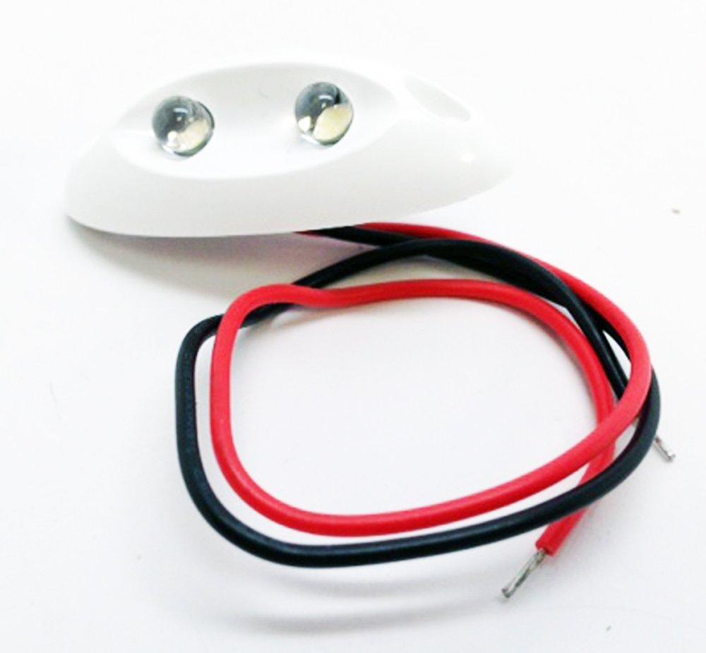 Pactrade Marine MARINE BOAT WHITE LED COURTESY LIGHT COOL WHITE 12V 0.23W PLASTIC 30 DEG BEAM