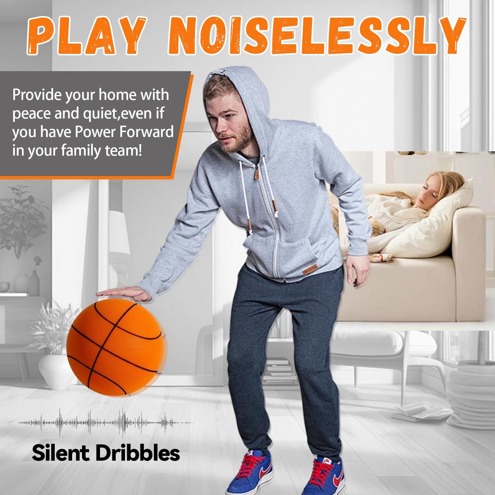 Ayyufe Ayyufe Silent Basketball Size 7 -Bouncy Basketball,Kids Training Dribbling Indoor Basketball,Non-deformable & Comfortable Touch Foam Basketball Gifts for Boys, Orange 1