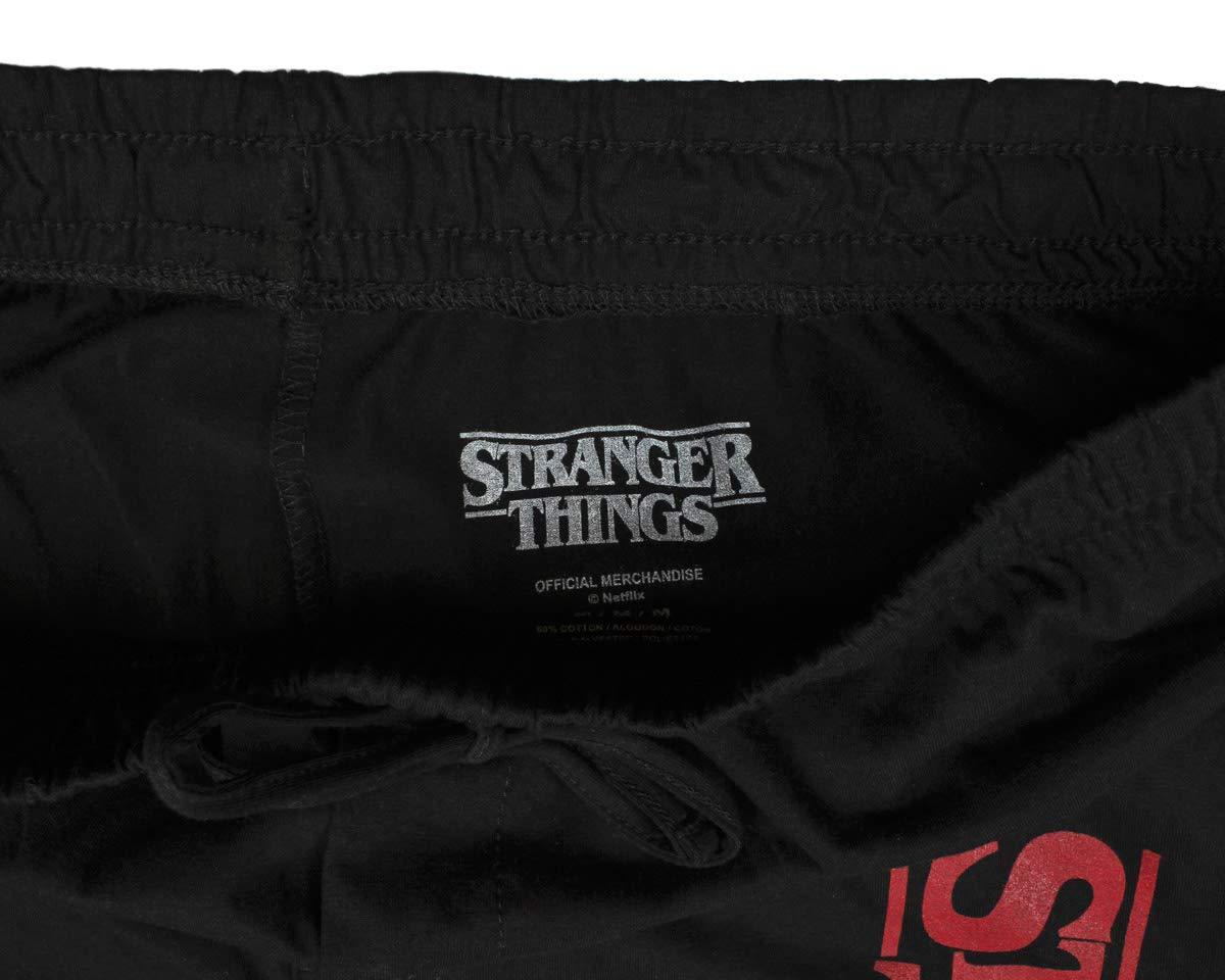 Mad Engine Stranger Things Men's TV Show Original Logo Adult Loungewear Pajama Pants (2X-Large) Black