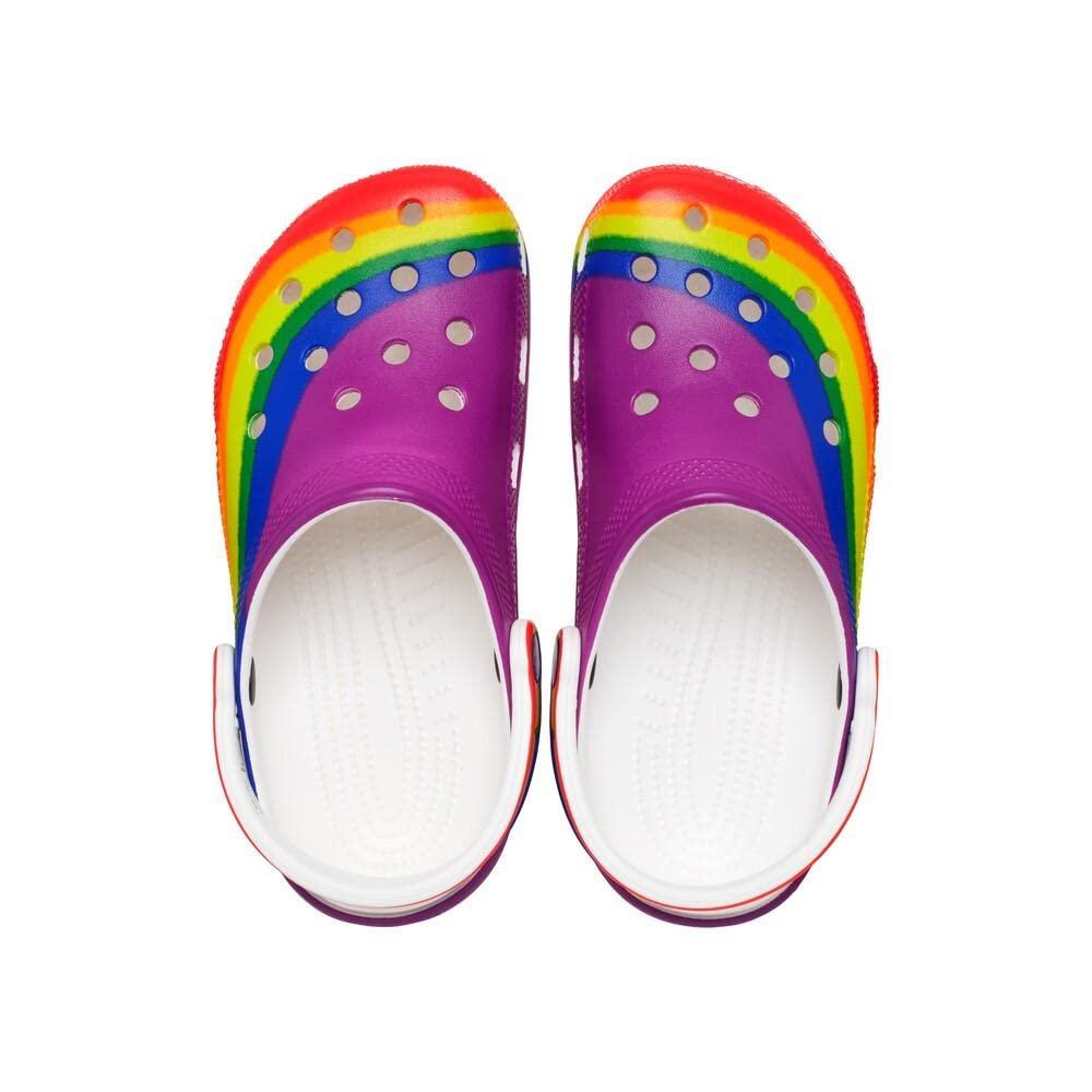 Crocs Crocs Unisex-Adult Classic Graphic Clogs, Rainbow, 14 Women/12 Men