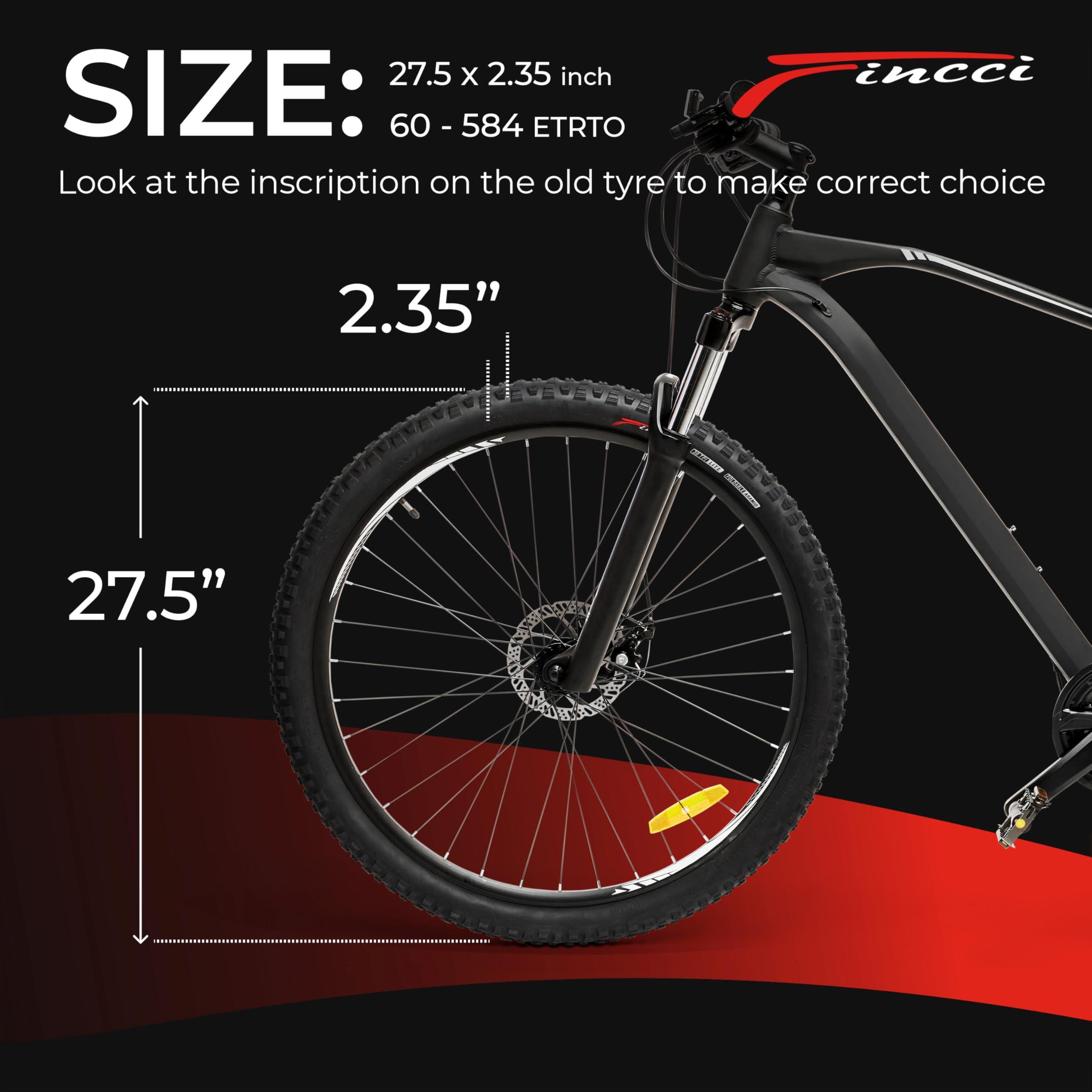 Fincci Fincci Maori Pair 27.5 x 2.35 Foldable Mountain Bike Tire 60-584 60 TPI with Nylon Protection for Mountain Enduro MTB Hybrid Bicycle - Pack of 2 27.5x2.35 Inch Tires