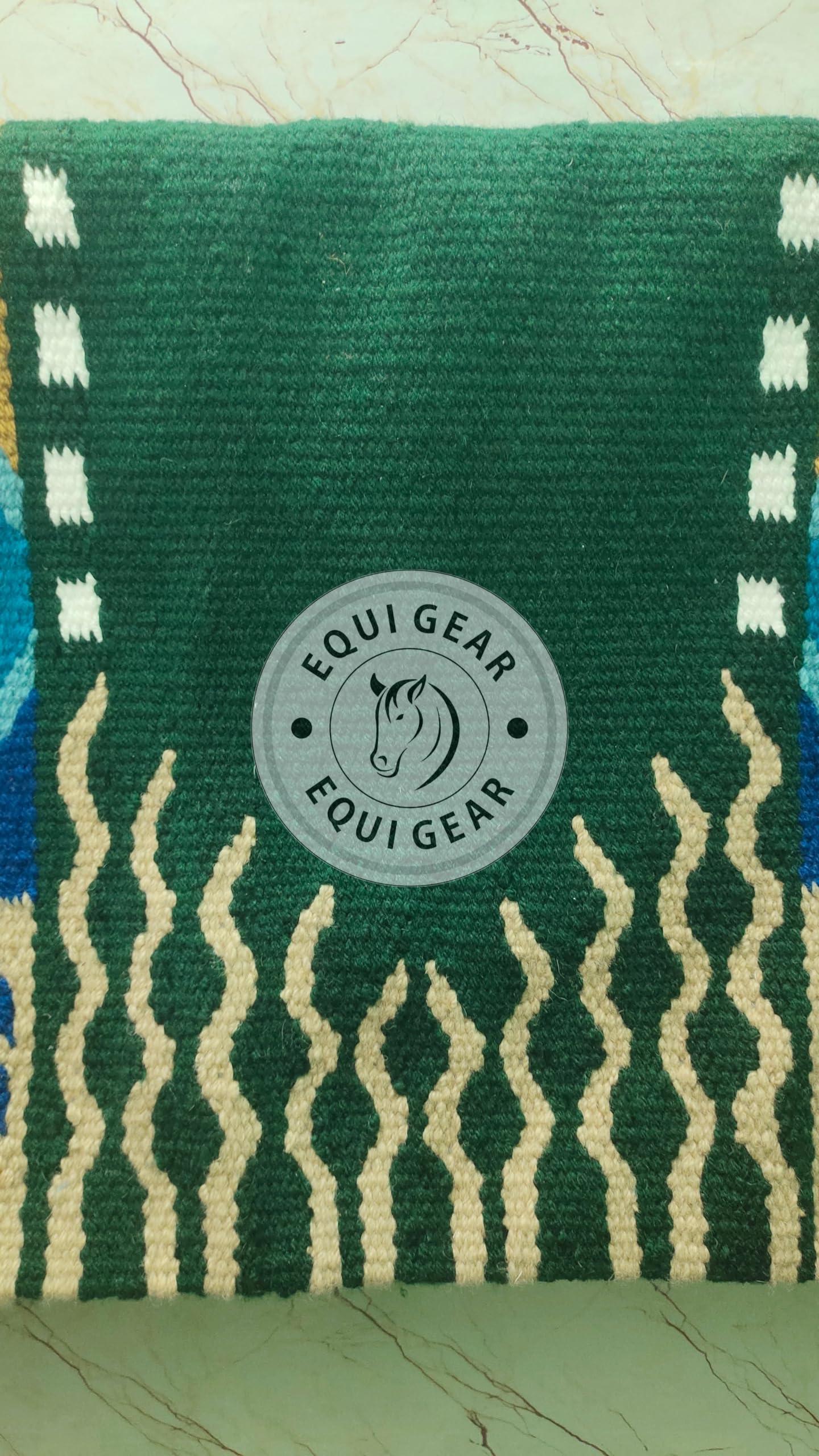 EQUIEMPRESS EQUIEMPRESS Western Ranch Saddle pad/New Zealand Wool Horse Western Saddle Blanket Top Wool Pad Sensor Flex (Customization Available) A568 (34" x 34")