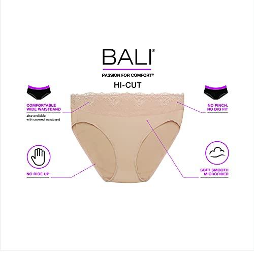 Bali Bali Women's Hi-Cut Panties, High-Waisted Smoothing Panty, High-Cut Brief Underwear for Women, Comfortable Underpants, Sheer Pale Pink, X-Large