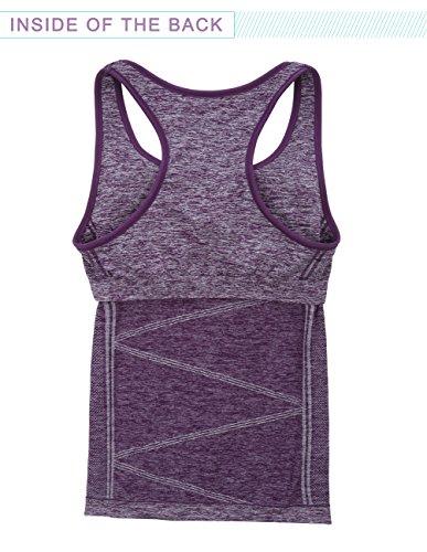 DISBEST Disbest Yoga Tank Top, Women\'s Performance Stretchy Quick Dry Sports Workout Running Top Vest with Removable Pads
