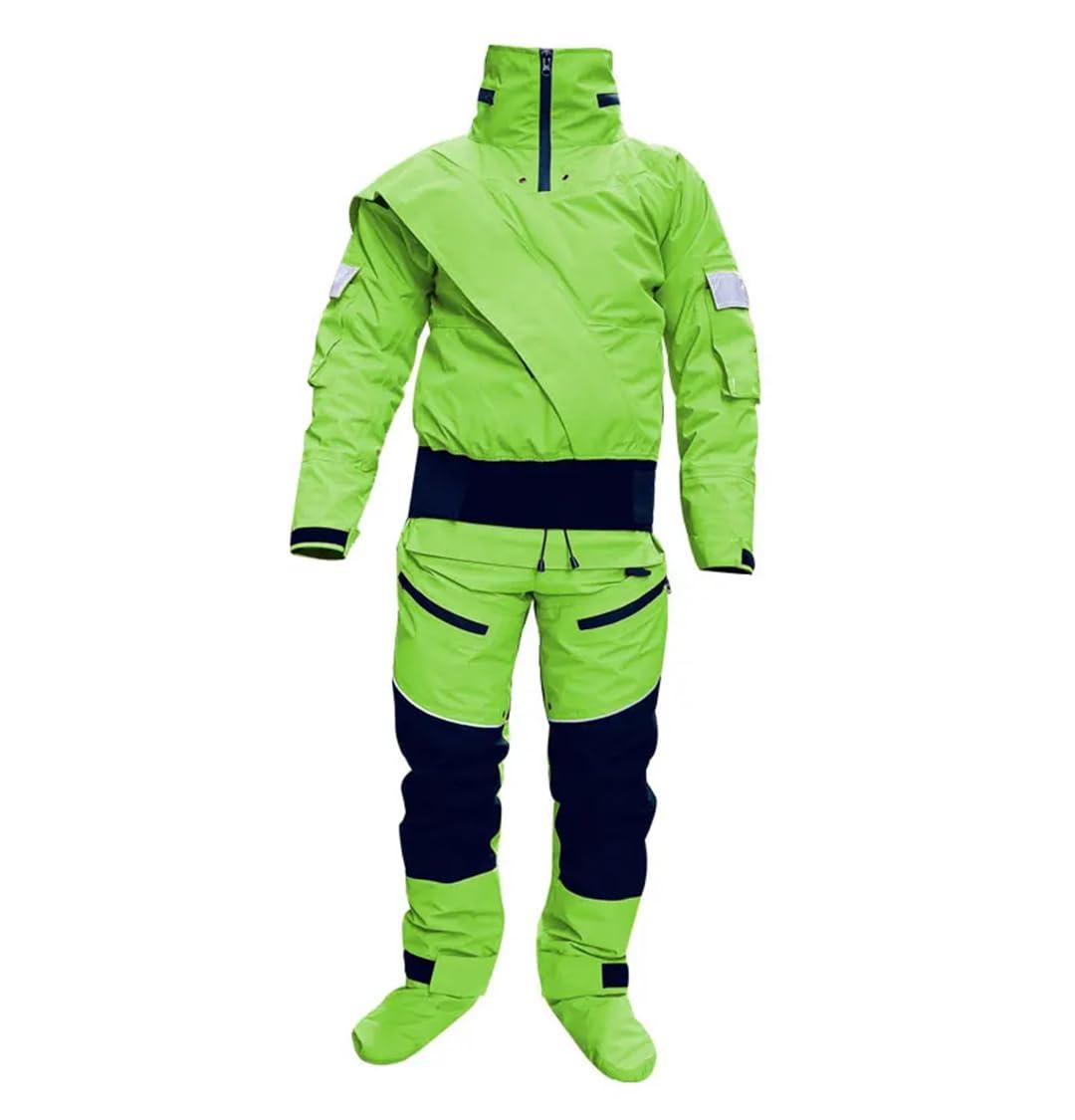 Wjnvfioo Wjnvfioo Kayak Dry Suits Men Hooded One-Piece Overall Paddling Drysuit Waterproof Survival Rescue Clothes EN8 S