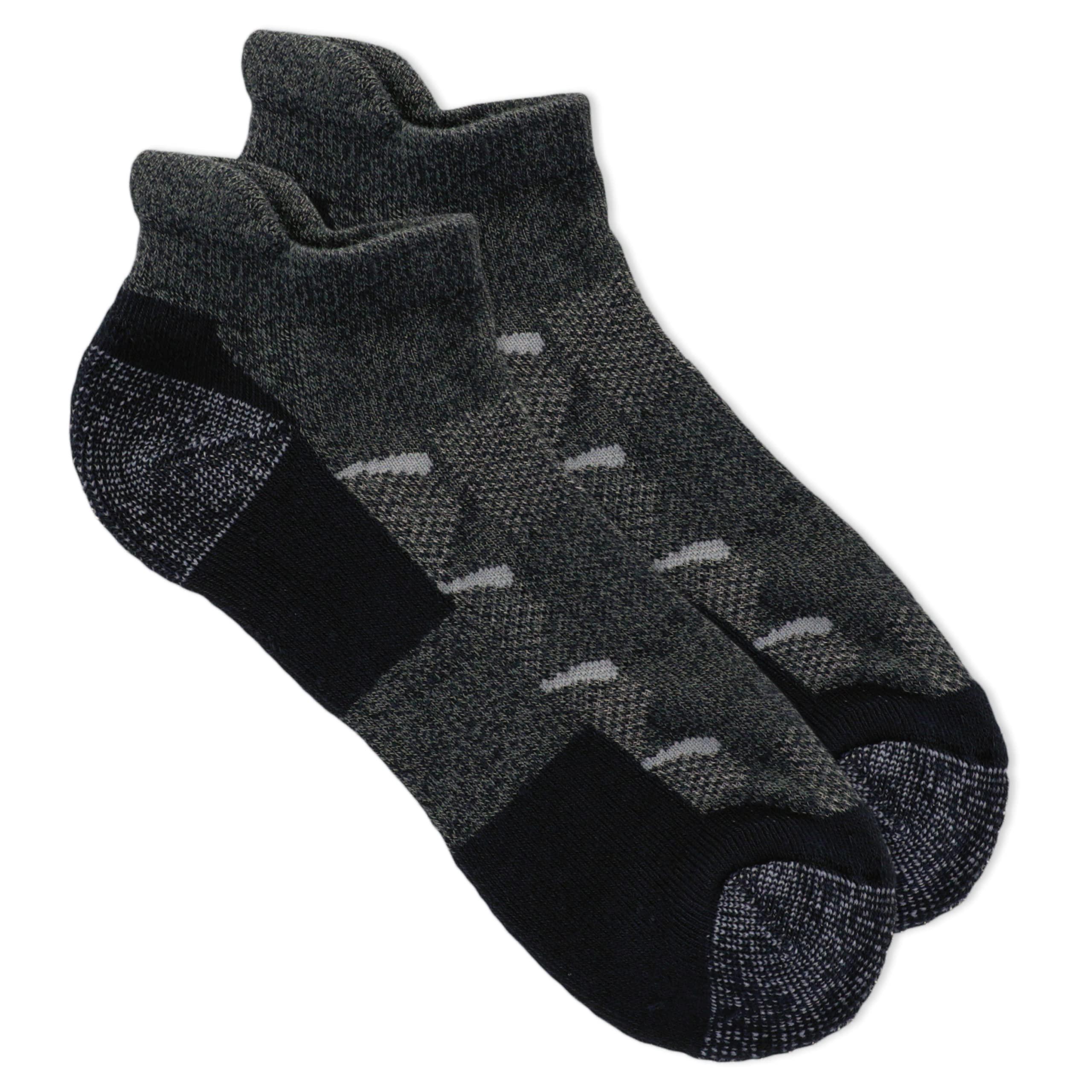 Merrell Merrell Moab Hiking Mid Cushion Socks-1 Pair Pack-Coolmax Moisture Wicking & Arch Support, Low Cut Tab-Charcoal, L/XL (Men\'s 12.5-15 / Women\'s 14+)