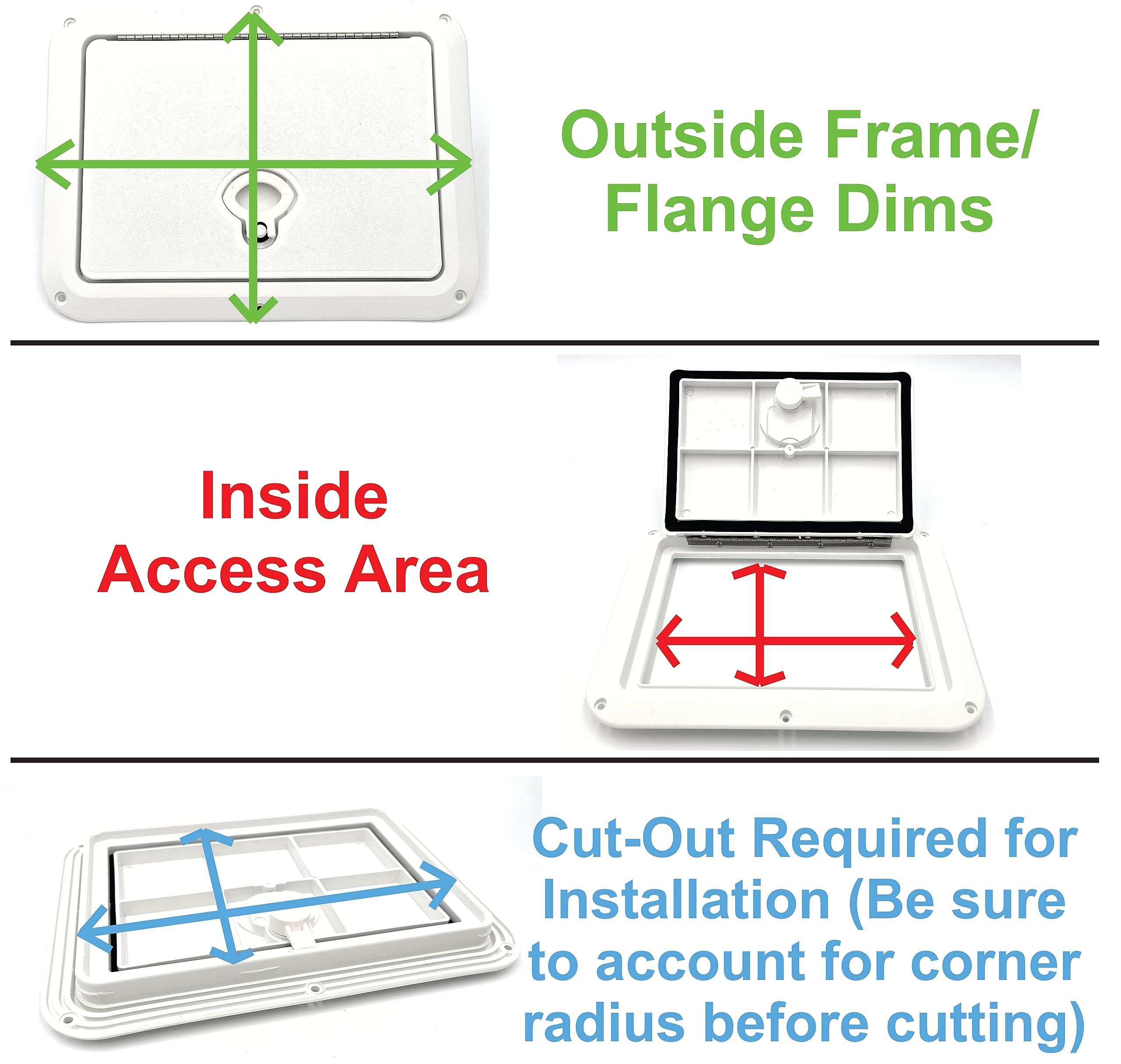 DPI Marine DPI Marine 13" x 40" Flush Series Access Hatch in Marine White (Off White) - DPF1340MW (Made in USA)