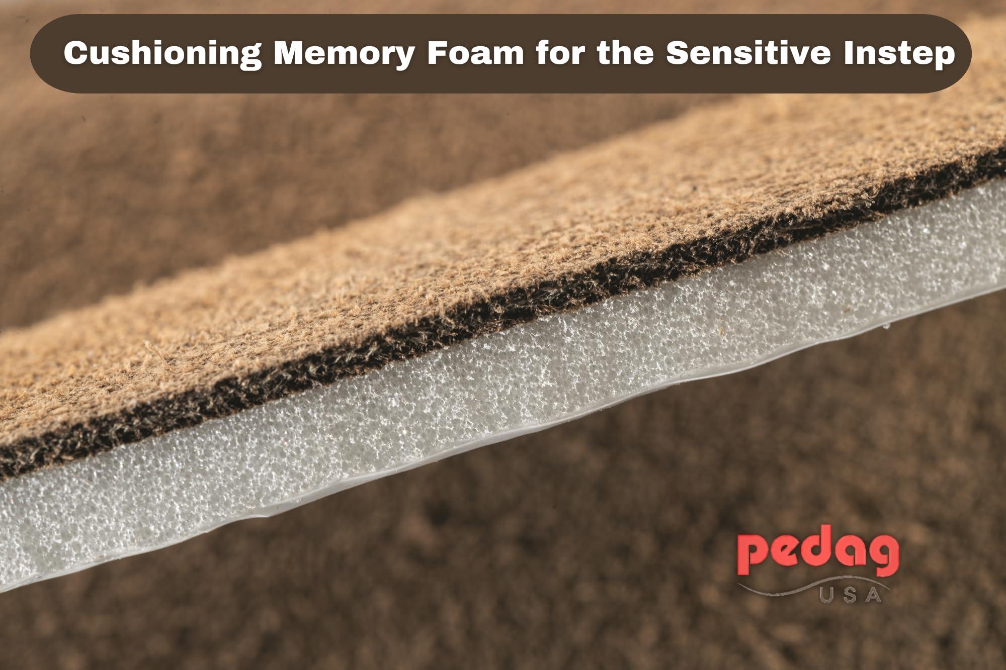 pedag pedag Supra | German Handmade Shoe Tongue Pads | Soft Suede Leather and Memory Foam Shoe Padding | Solves Loose Shoes Problem | 1 Pair, Small/Medium Size