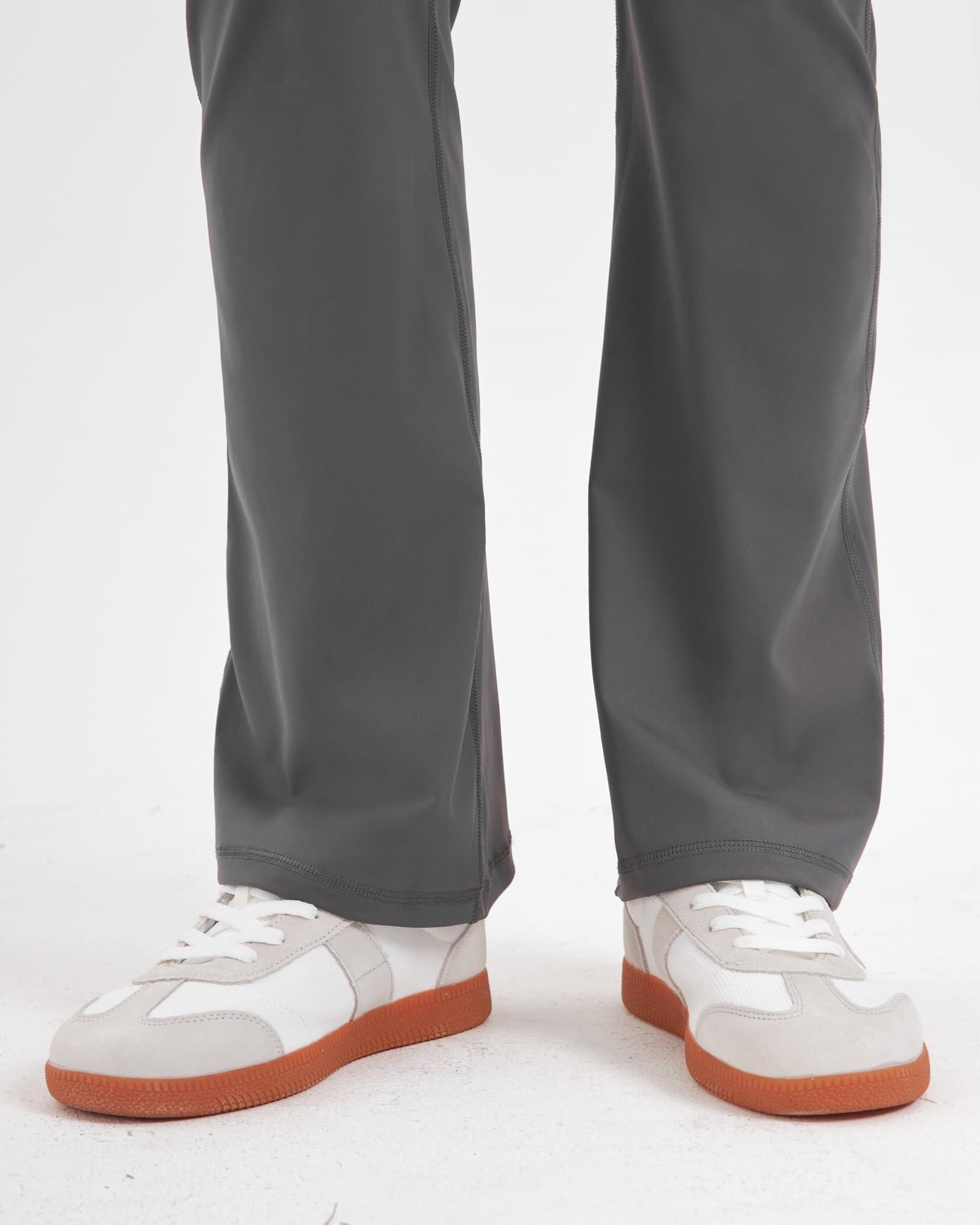 Zylioo Zylioo Long Tall Leggings, Flare Yoga Pants with 34-36 Inseam, High-Waisted with Convenient Side Pockets Grey