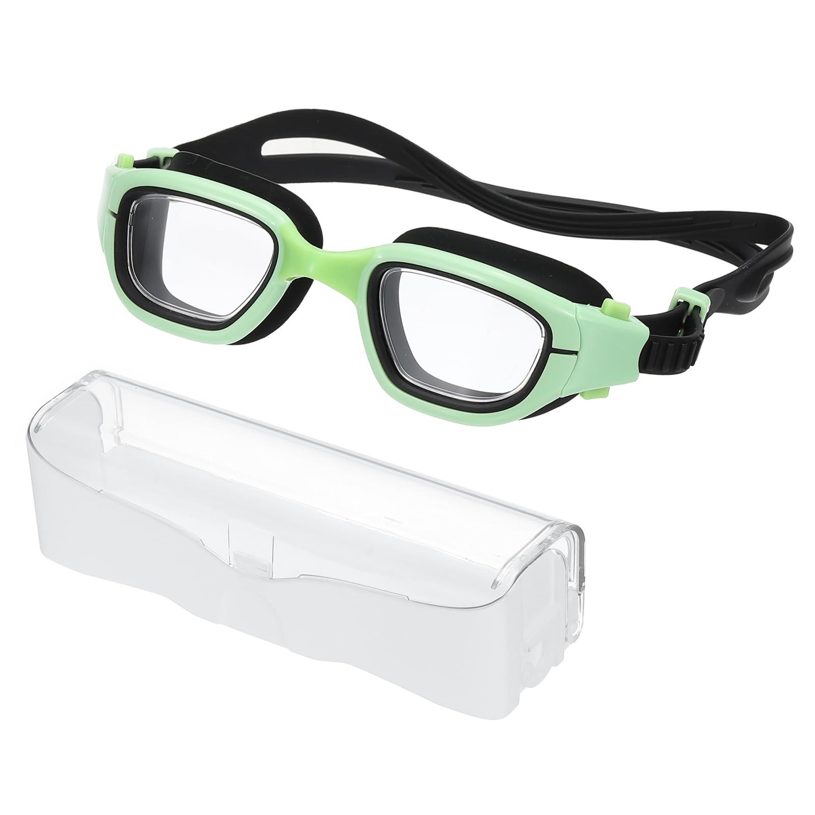 PATIKIL PATIKIL Swim Goggles Unisex, Pool Swimming Goggles Sun Rays Resistance No Leaking with Storage Box for Teenagers, Green/Black