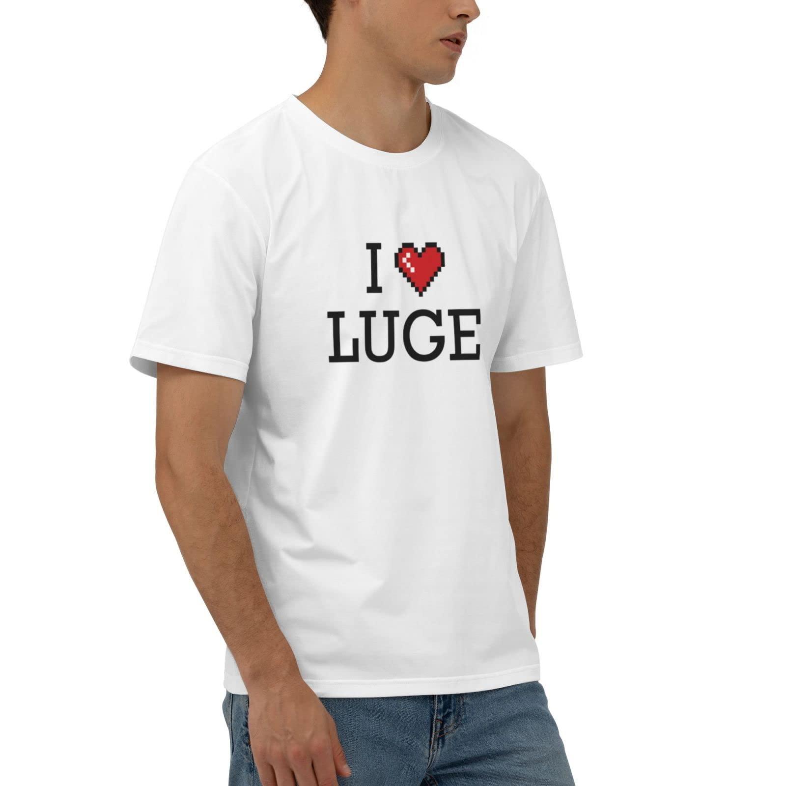 Abipuir Funny T Shirt I Love Luge T Shirt Novelty Shirts for Men (Color : Colour, Size : X-Large)