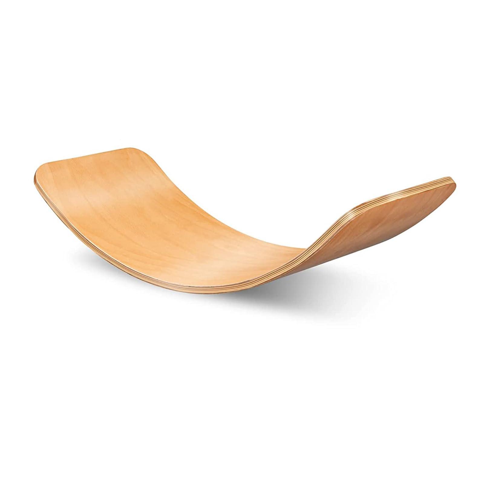Buve Balance Board Wobble Board - Balance Boards for Adults - Wooden Wobble Balance Board for Kids and Toddler - Yoga Board - Rocker Board - Natural Solid Wood Curvy Board 36\"