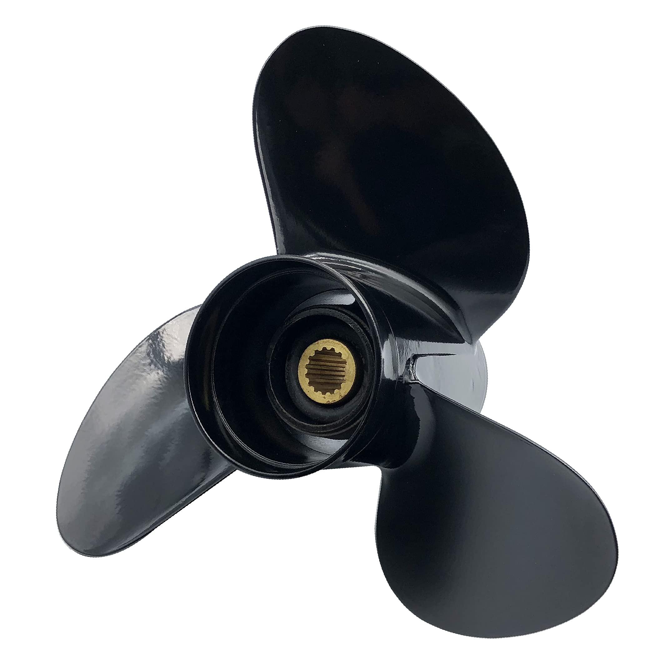 RASON-REX RASON-REX OEM Grade Aluminum Outboard 3 Blades Propeller Boat Prop 14x15P for Suzuki DF50/60/70/90/100/115/140HP with 15 Spline Tooth,RH