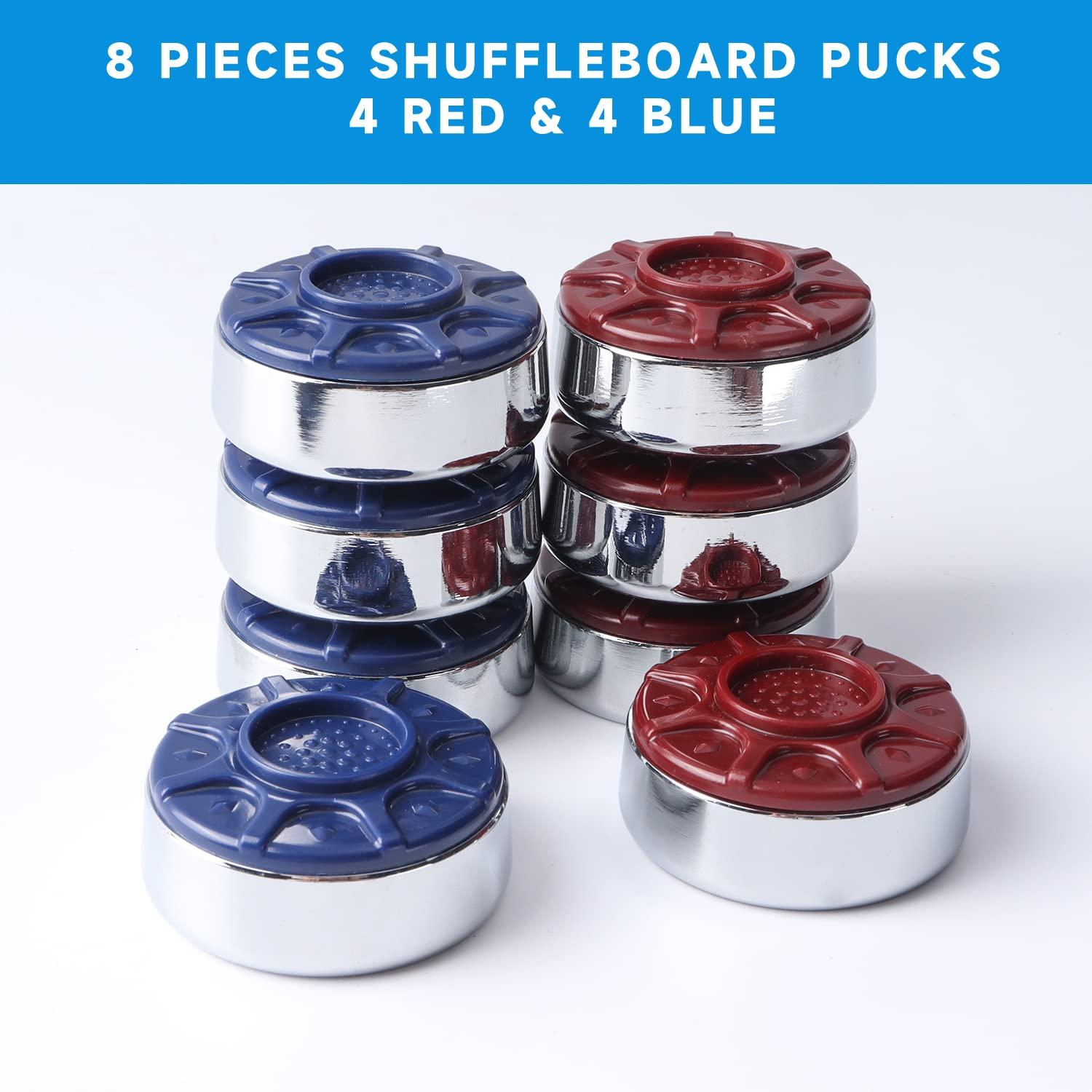 GSE Games & Sports Expert GSE Games & Sports Expert 2-5/16\" (59 mm) Shuffleboard Pucks Set of 8 for Shuffleboard Table Accessories (Chrome, 2-5/16\")