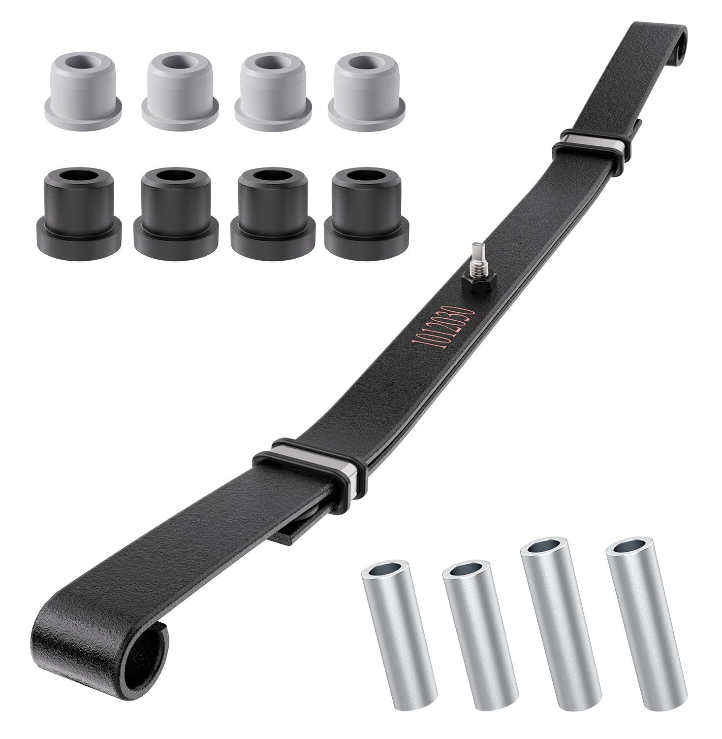 10L0L 10L0L Golf Cart Front 2-Leaf Spring Kit for Club Car DS & Precedent, Standard/Heavy Duty Leaf Spring with Bushings & Sleeves, Replace OEM 1012030, 103628801